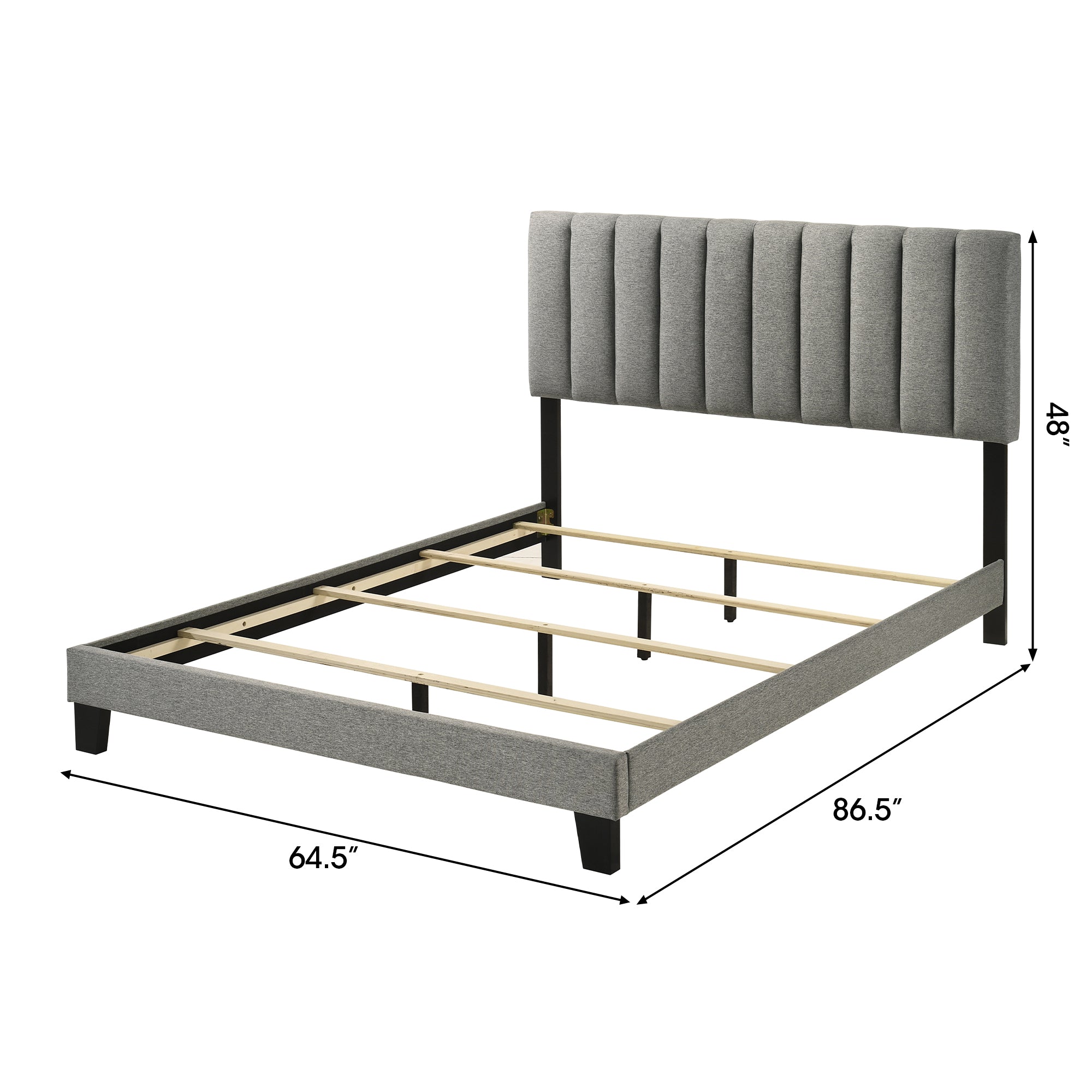 Altimari E.King & Queen Channeled Headboard Frame Platform Bed