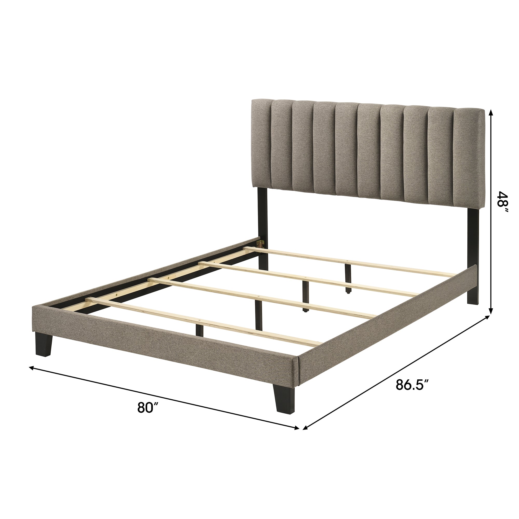 Altimari E.King & Queen Channeled Headboard Frame Platform Bed