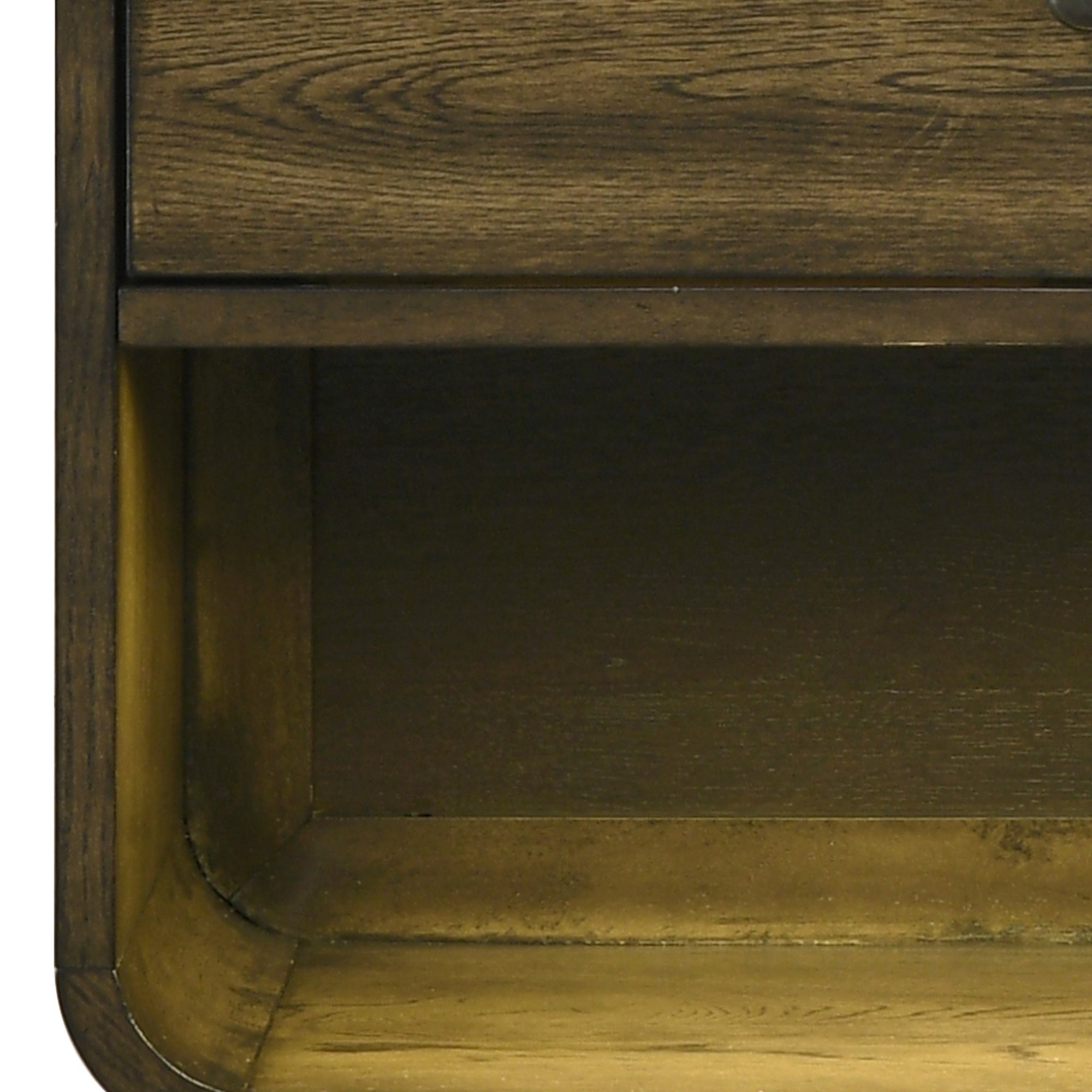 27 Inch Rustic Oak 1-Drawer Nightstand with LED