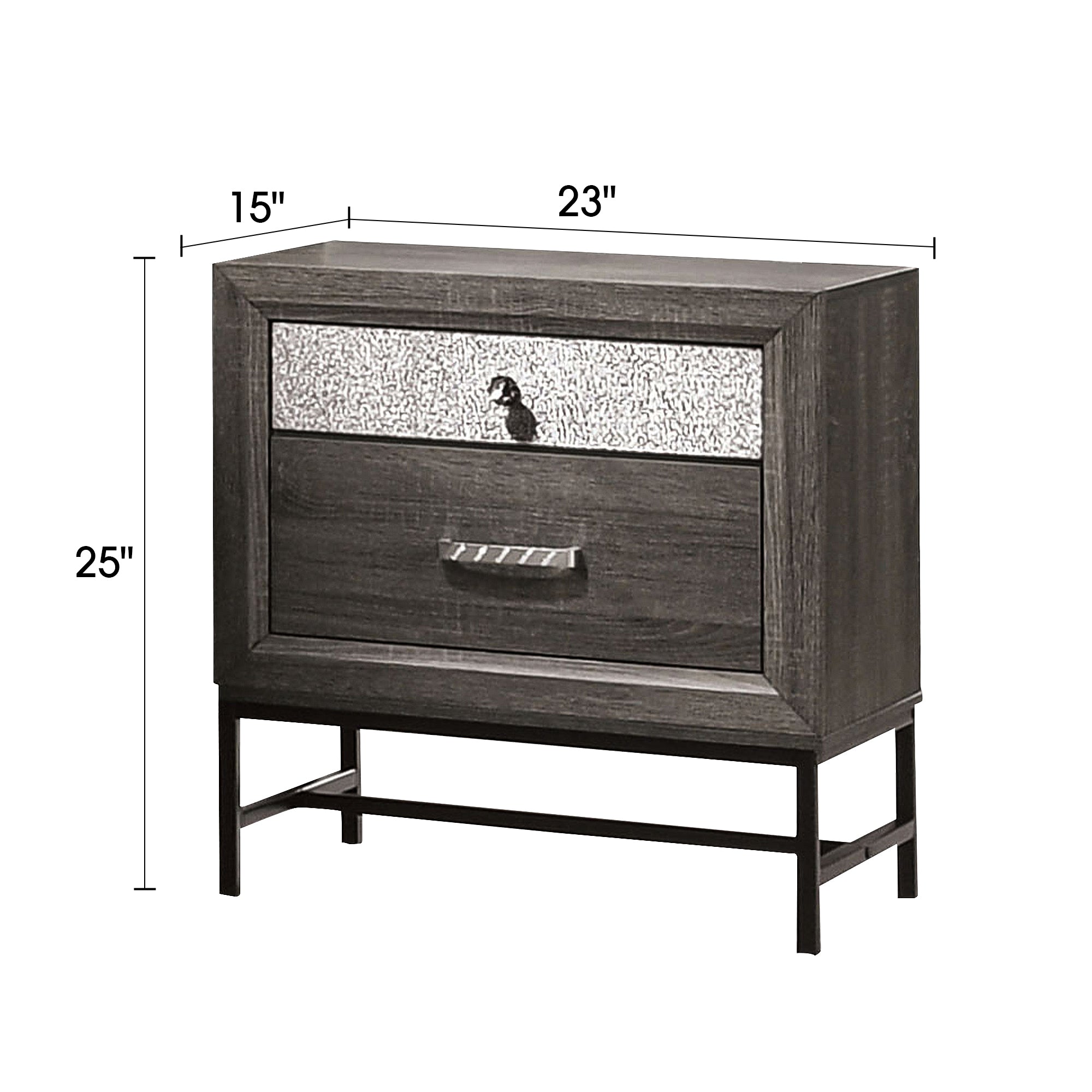 3-Piece Voleta Full & Queen & E.King Storage Platform Bedroom Set with Metal Leg