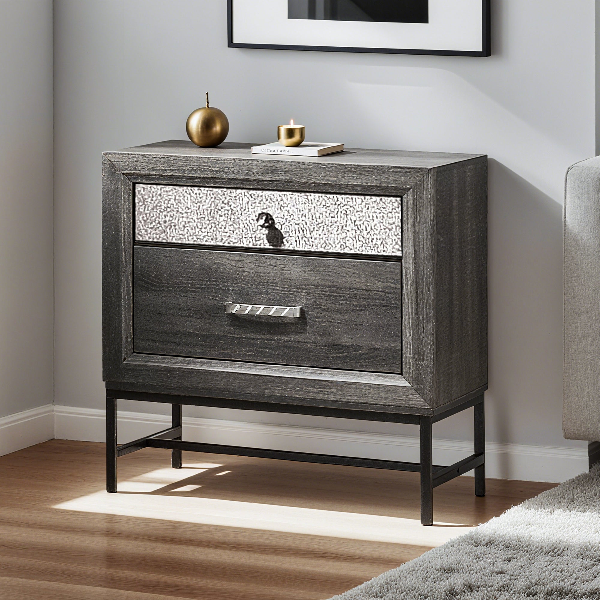 3-Piece Voleta Full & Queen & E.King Storage Platform Bedroom Set with Metal Leg