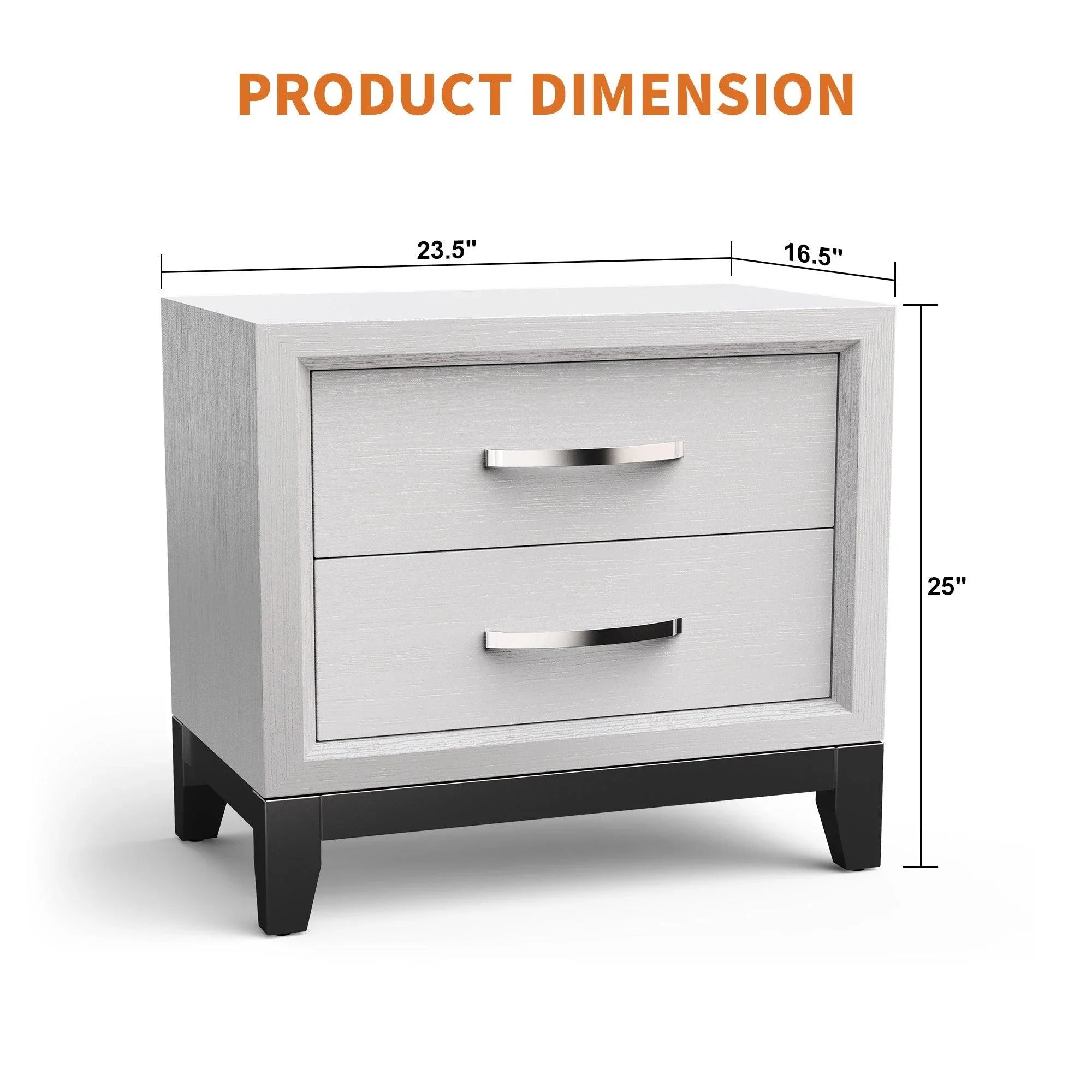 Furniture of America Lucien Modern Wood Nightstand with 2 Drawers