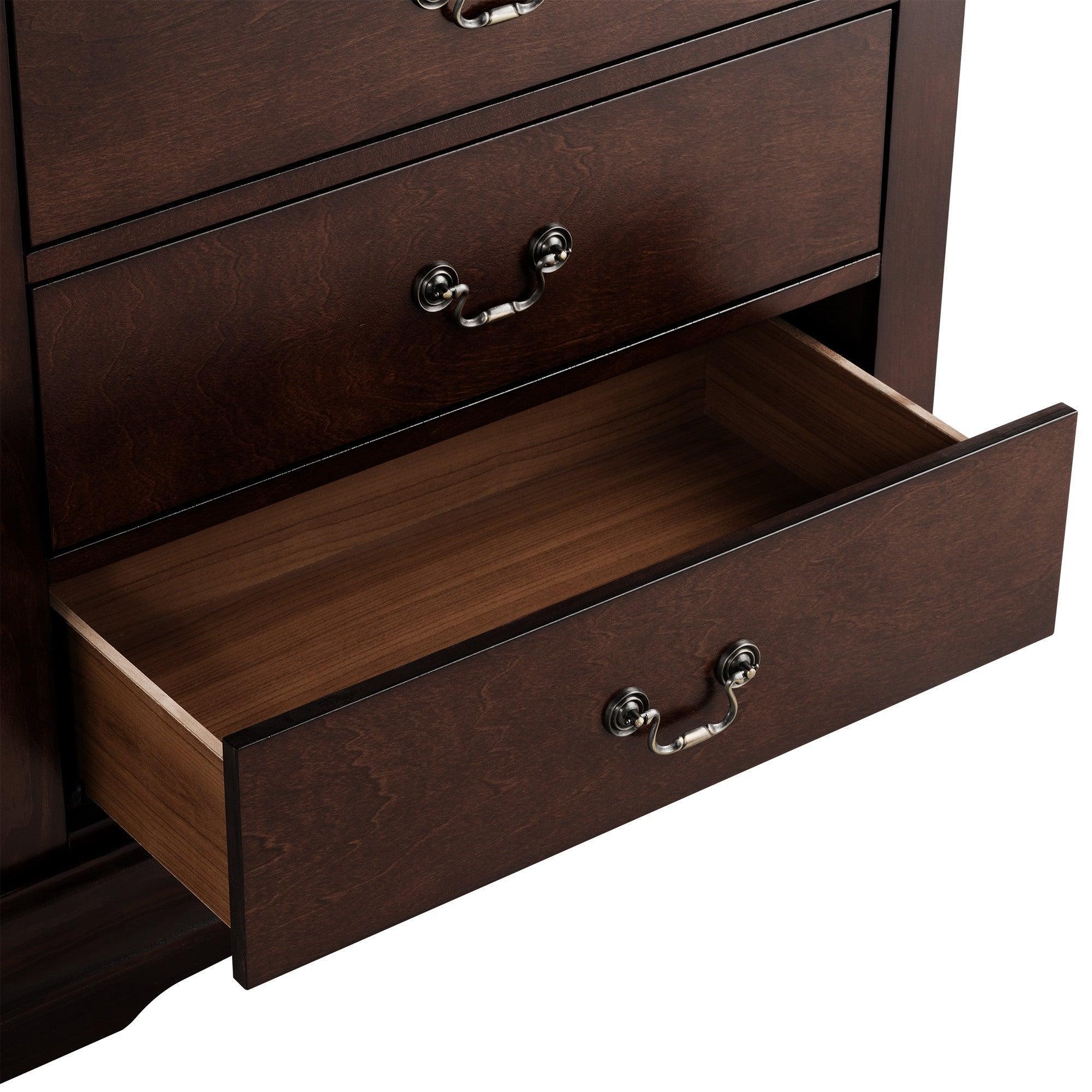 Transitional 5-Drawer 31.5 in. Wide Chest of Drawers with Bracket Feet