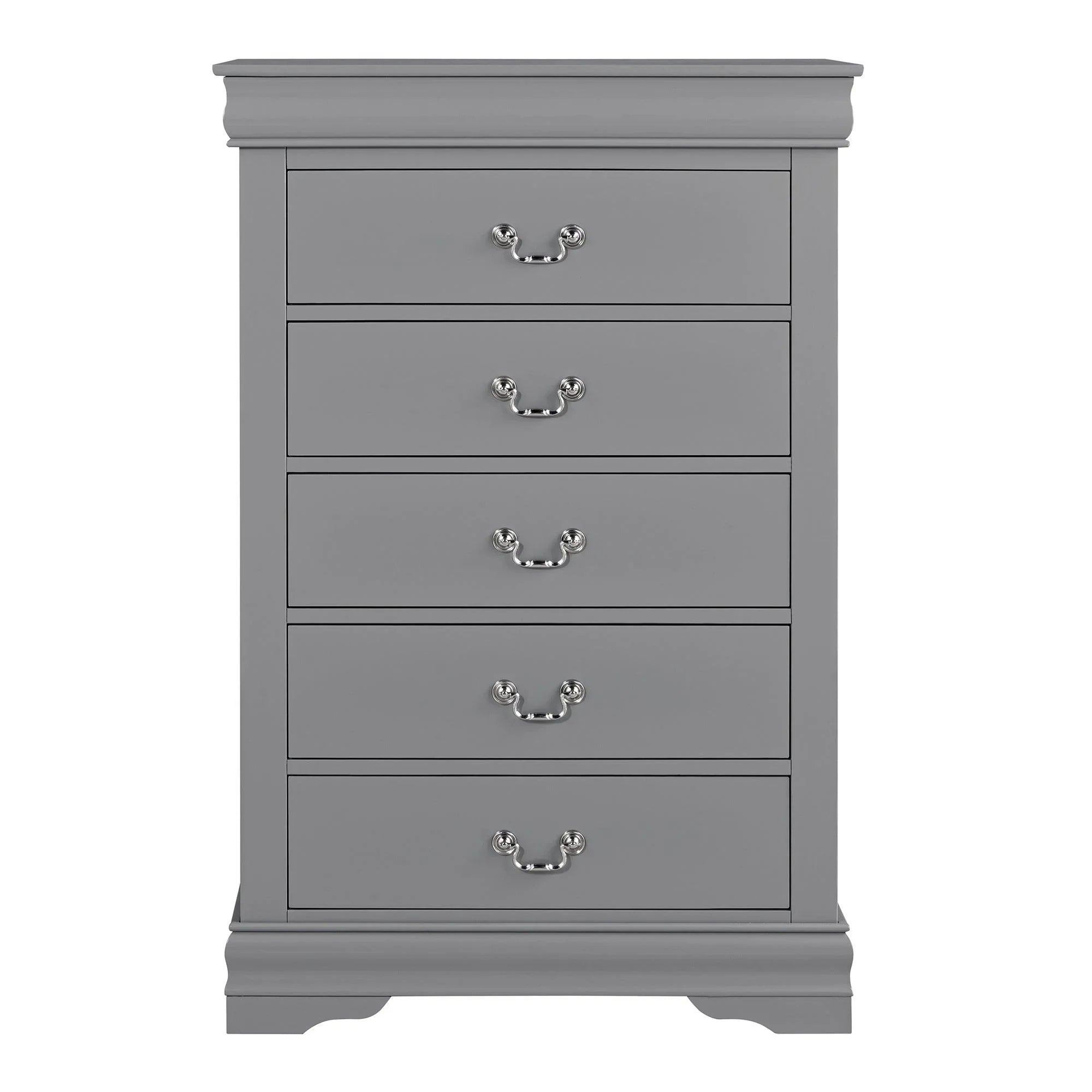 Transitional 5-Drawer 31.5 in. Wide Chest of Drawers with Bracket Feet