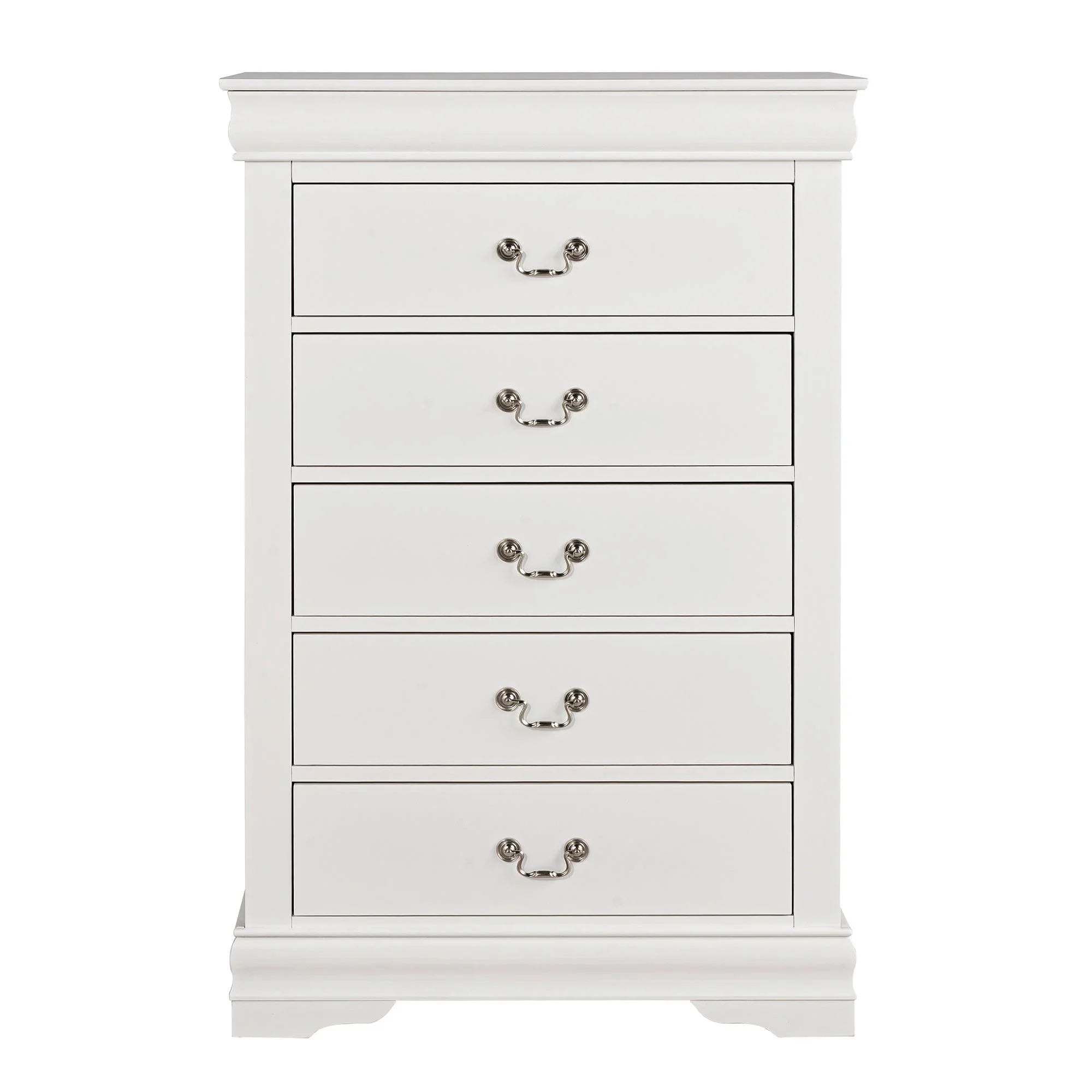 Transitional 5-Drawer 31.5 in. Wide Chest of Drawers with Bracket Feet