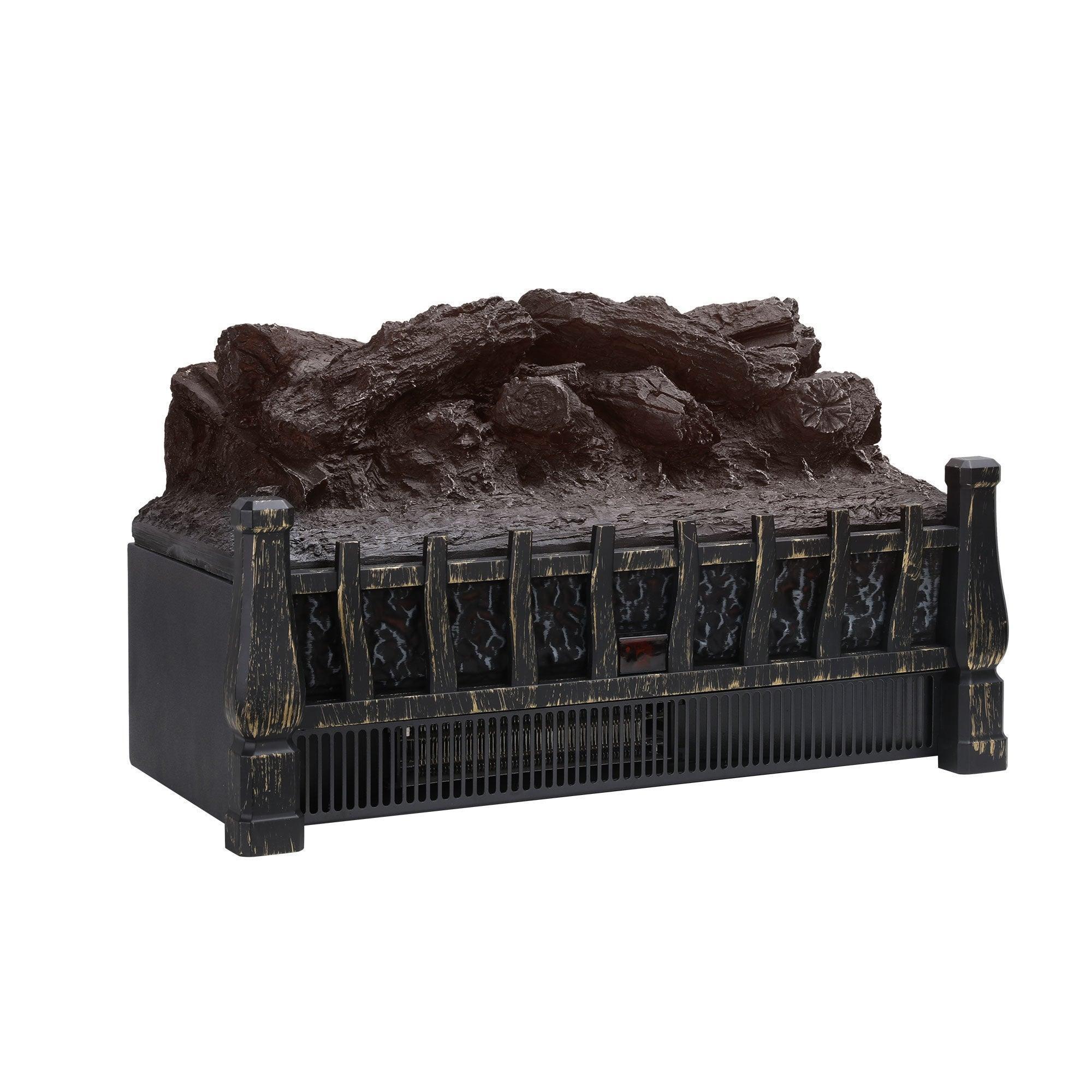 Black Insert Electric Fireplace One Heat Settings with Flame and Remote Control