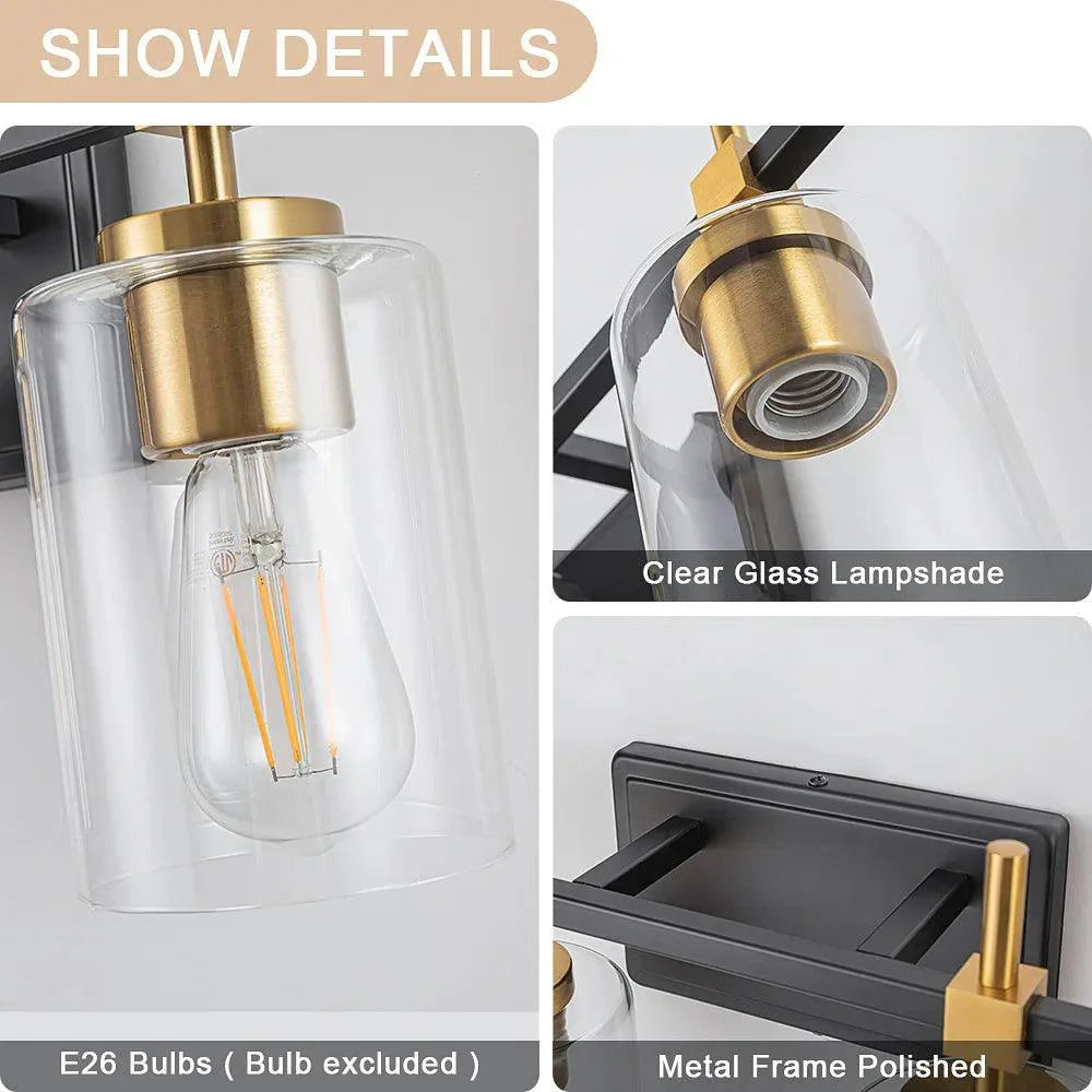 Jasper Modern Clear Glass 5-Light Bathroom Vanity Light
