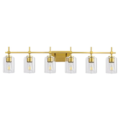 Jasper Modern Clear Glass 6-Light Bathroom Vanity Light