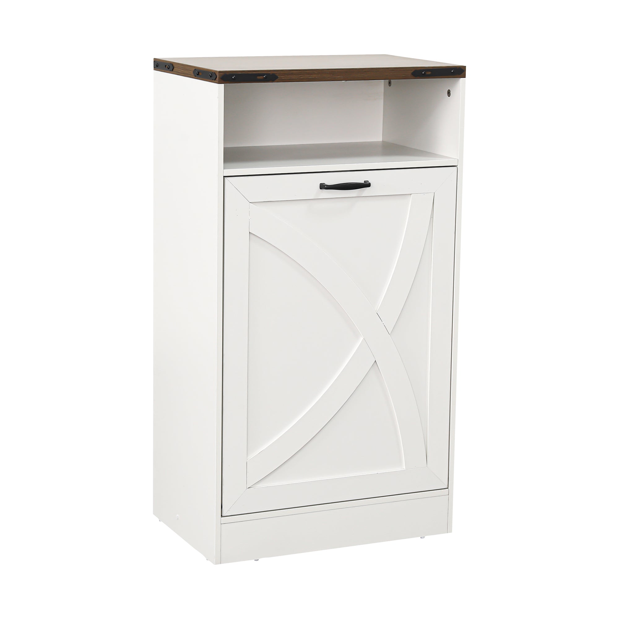 38 Inch H Storage Cabinet 13 Gallon Garbage Can Holder for Kitchen, Bathroom, Living Room