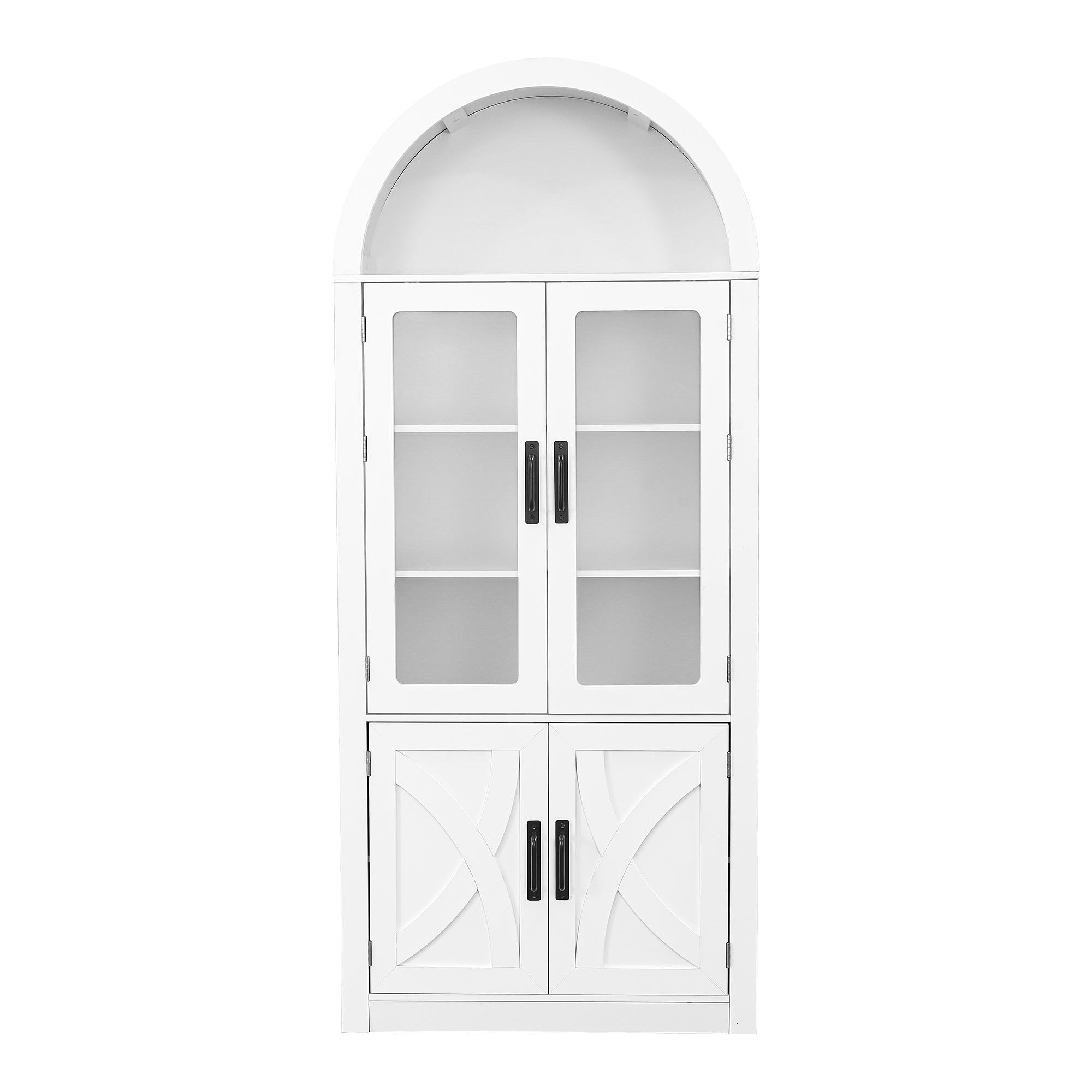 70"H Wood White Modern Indoor Storage Cabinet