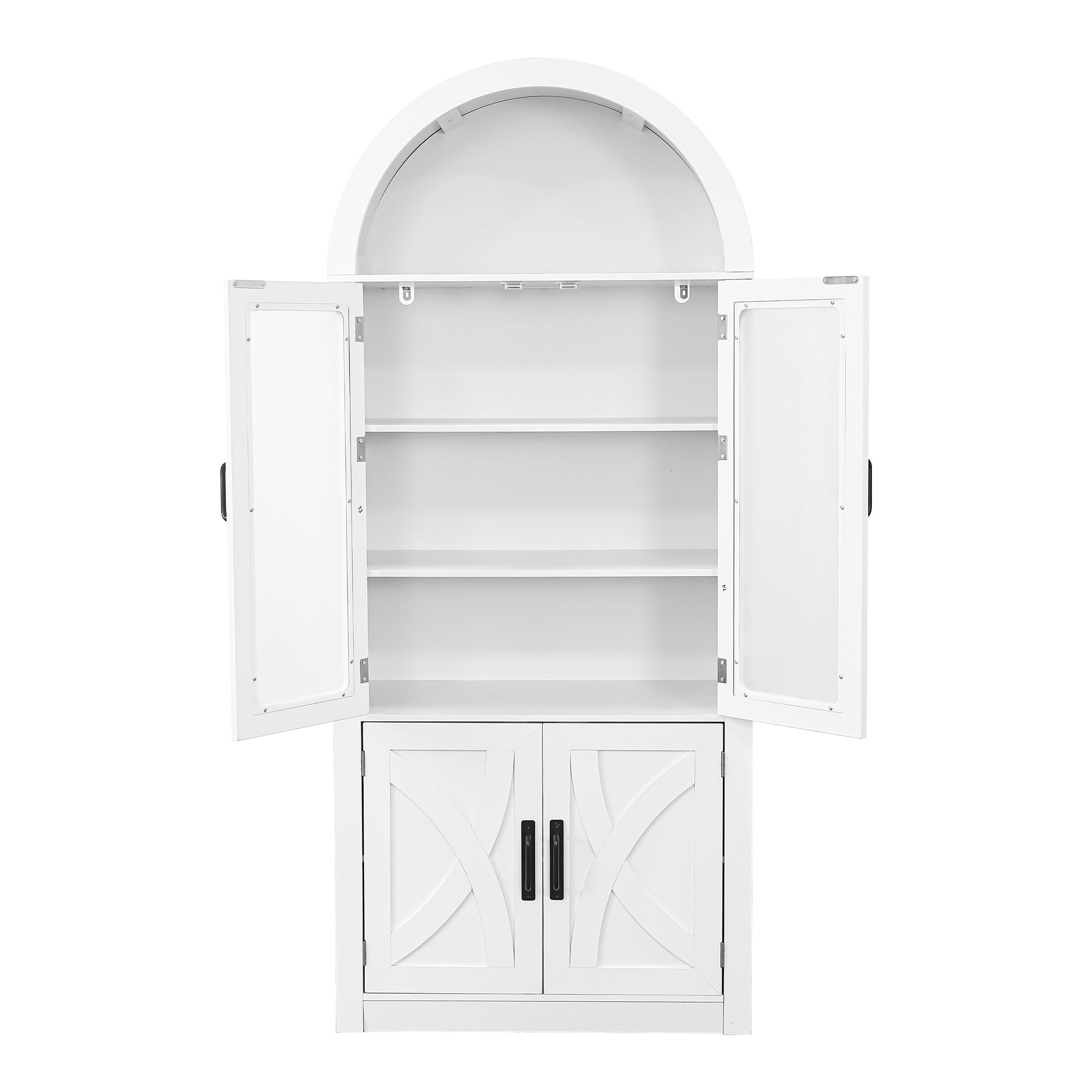 70"H Wood White Modern Indoor Storage Cabinet