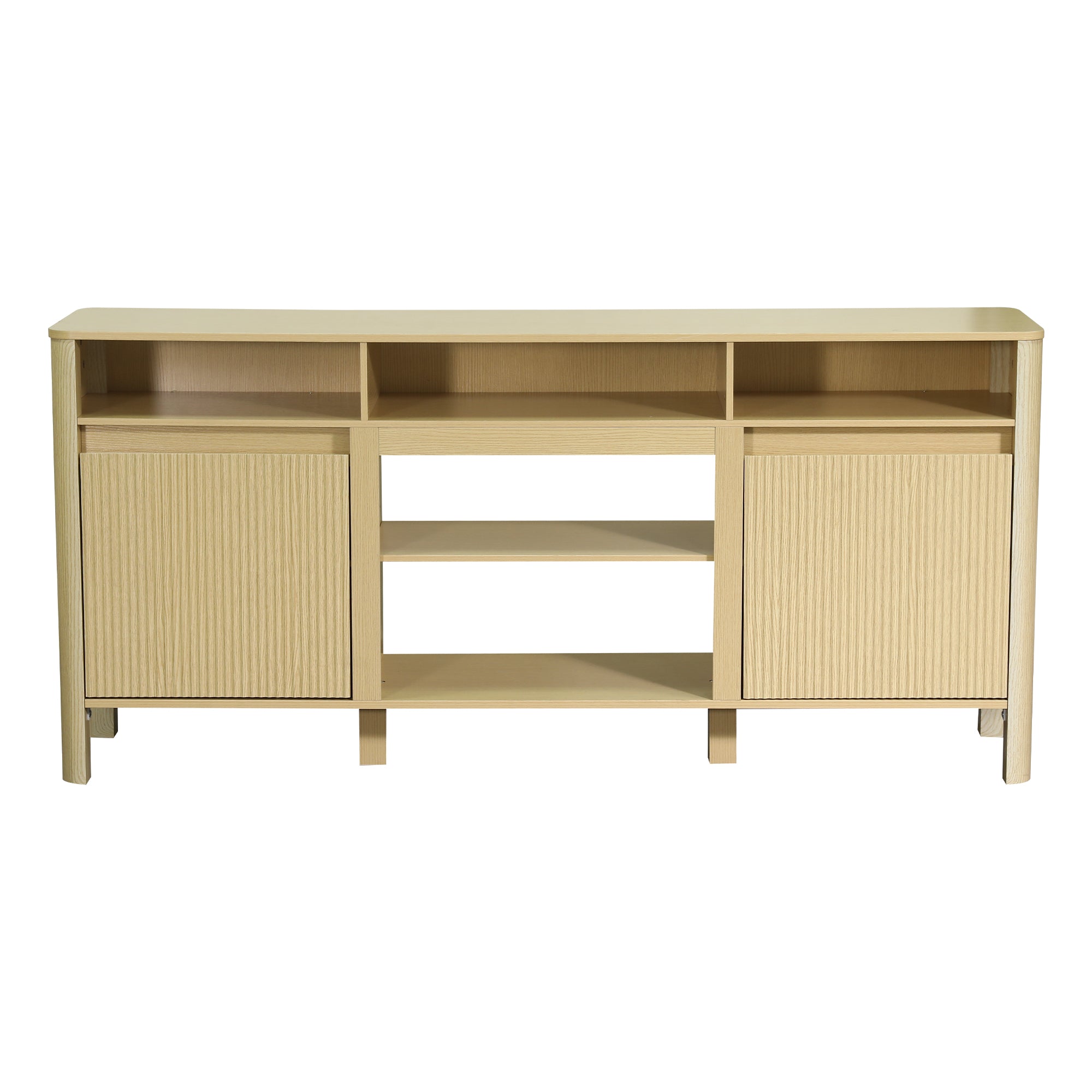 68 Inch Entertainment Center TV Stand with Storage Cabinets & Optional 24 Inch Electric Fireplace