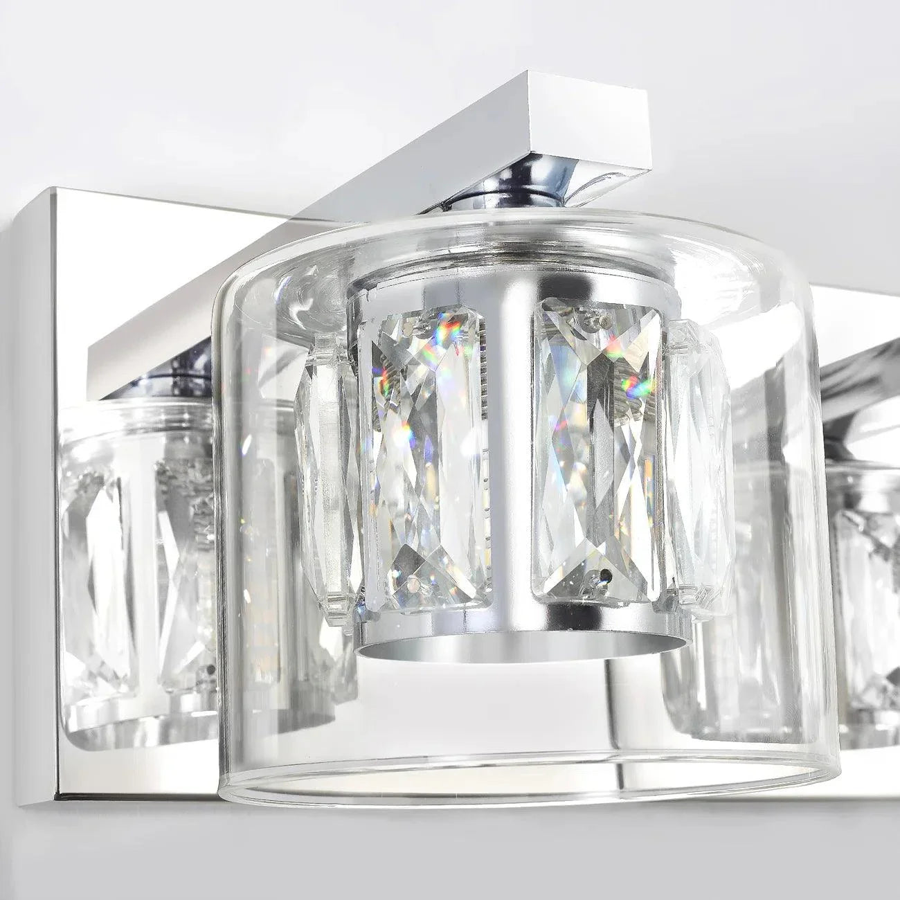 Kolt Chrome Modern 2-Light Bathroom Vanity Light