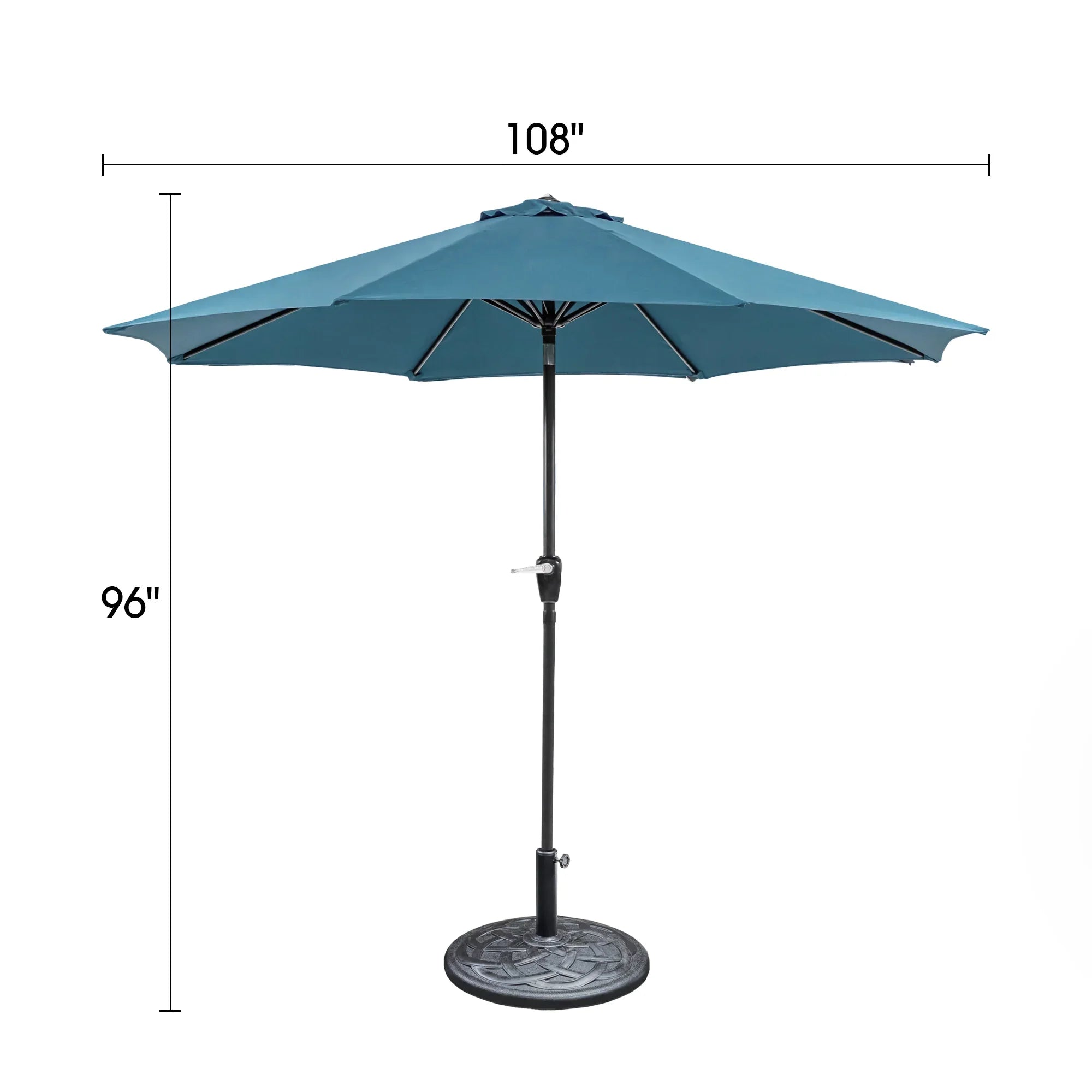 Soli 9' Outdoor Patio Umbrella with Auto Tilt and 21" Round Base
