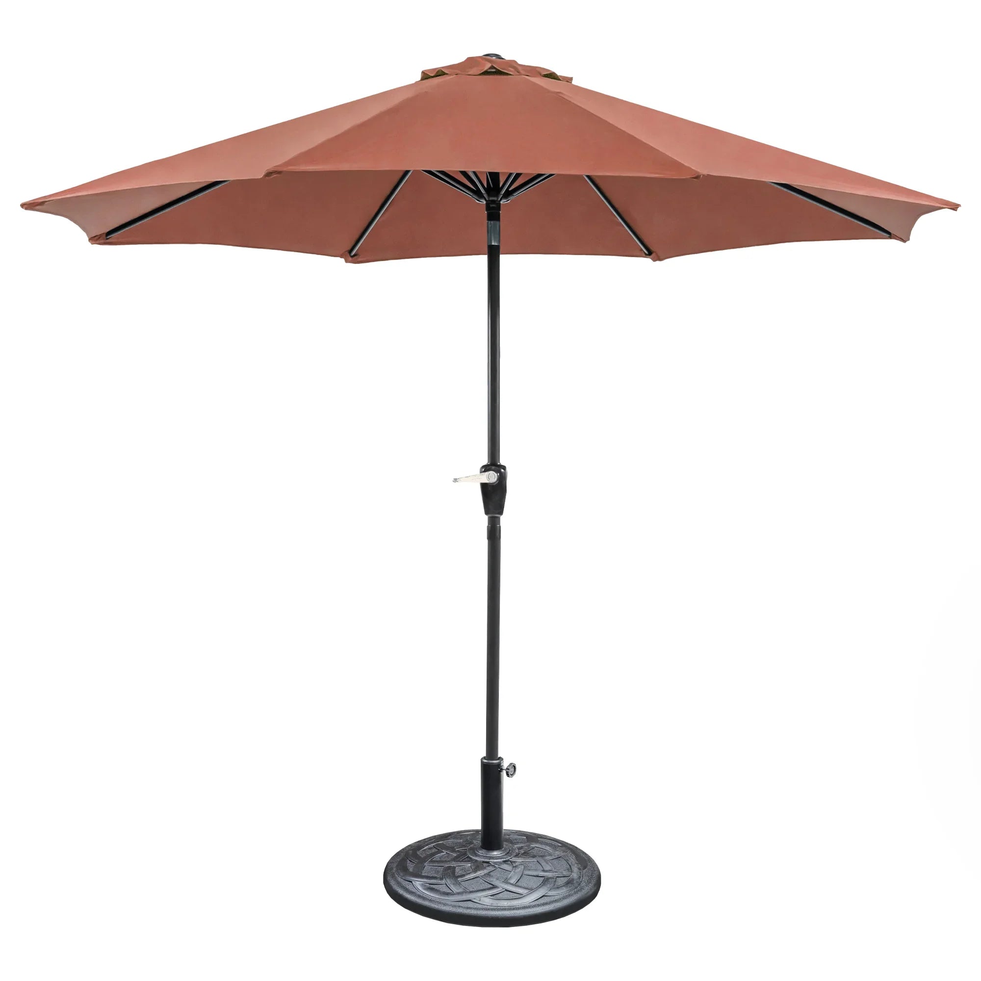 Soli 9' Outdoor Patio Umbrella with Auto Tilt and 21" Round Base