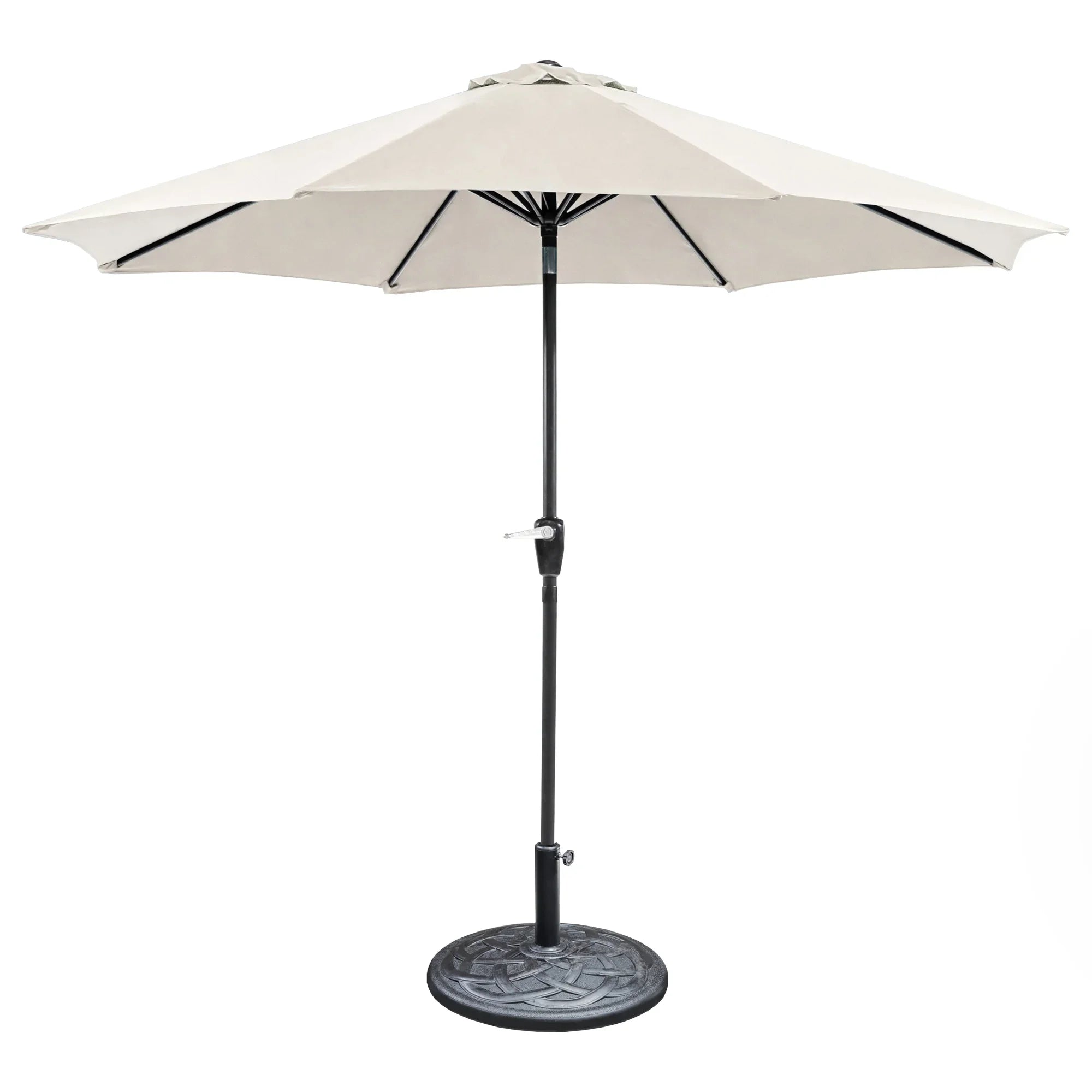 Soli 9' Outdoor Patio Umbrella with Auto Tilt and 21" Round Base
