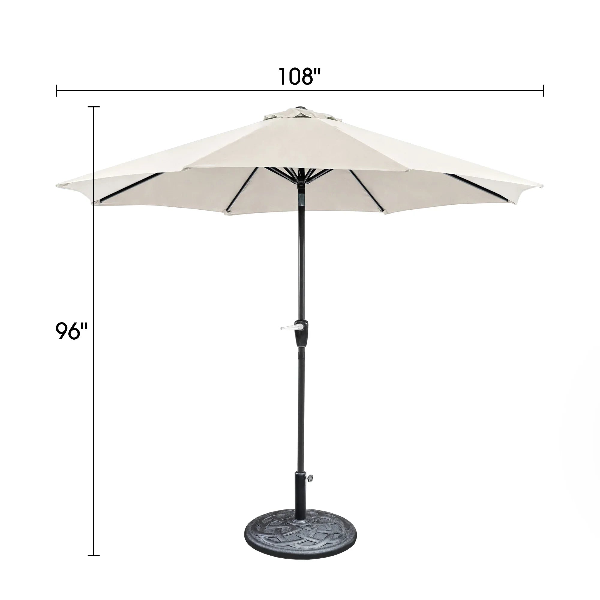 Soli 9' Outdoor Patio Umbrella with Auto Tilt and 21" Round Base