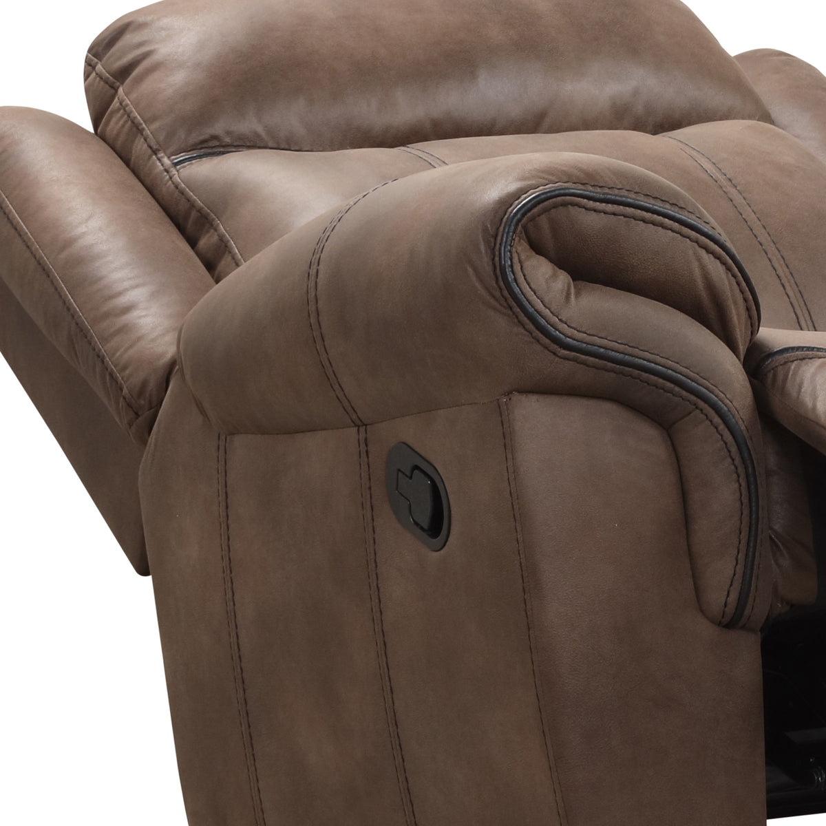 Agata 41 Inch Leatherette Glider Recliner Chair with Pillow Arms