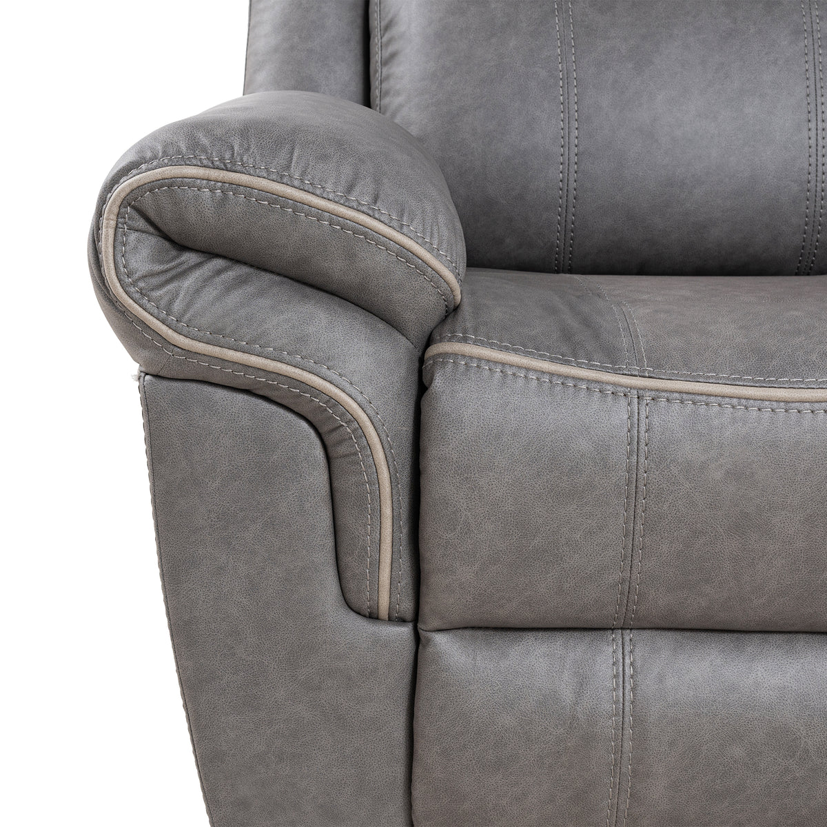 Agata 41 Inch Leatherette Glider Recliner Chair with Pillow Arms