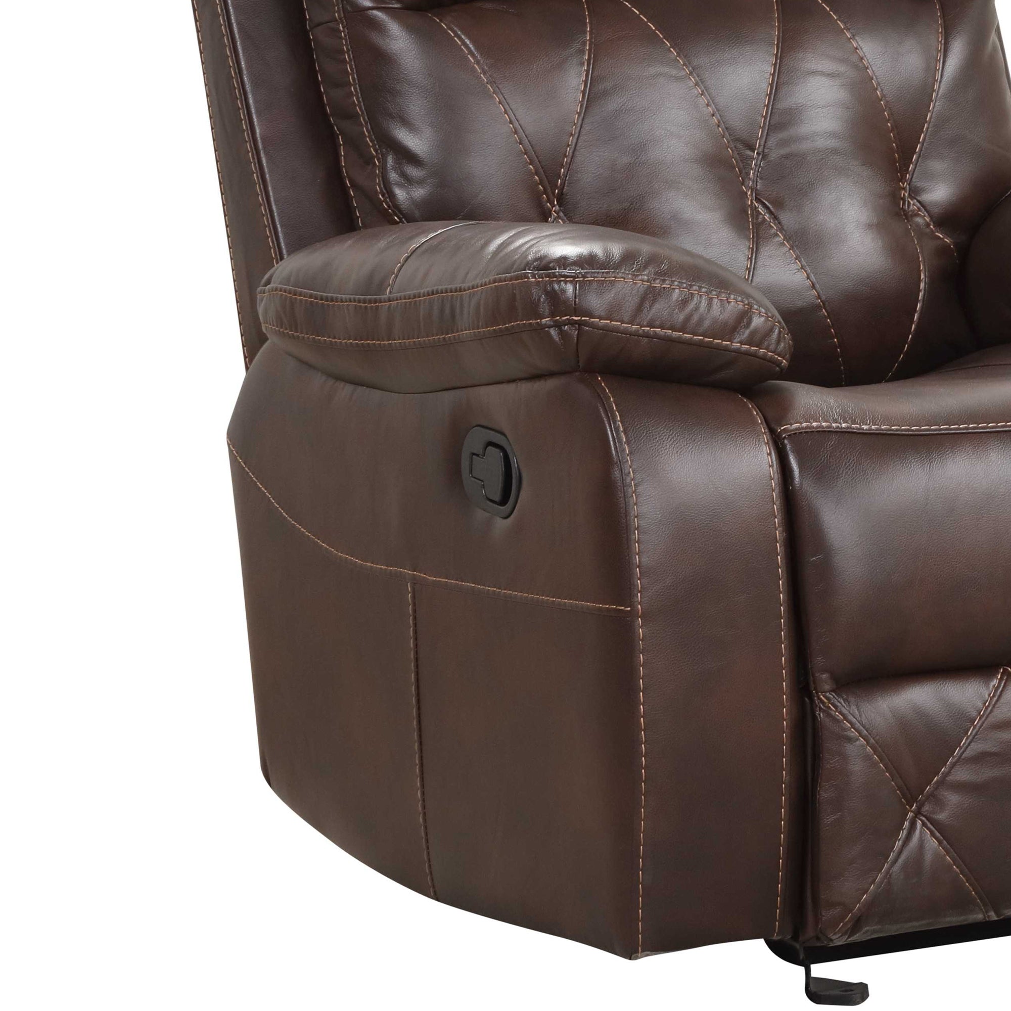 Osias 37 Inch Leatherette Manual Recliner with Pillow Top Arms