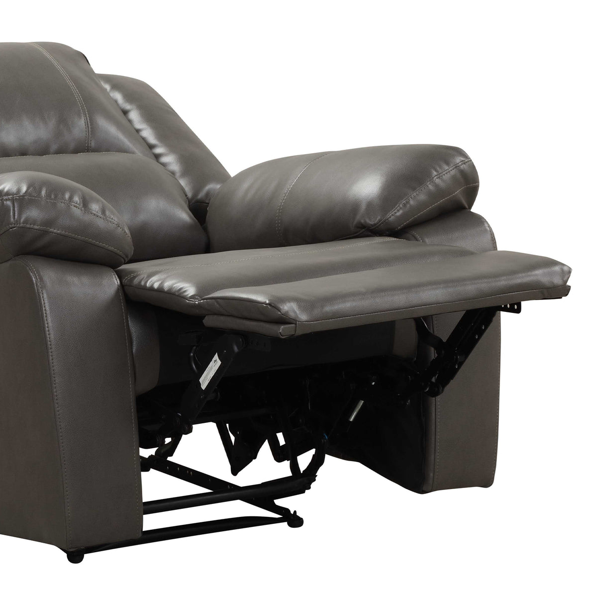 37 Inch Breathable Leather Glider Recliner with Pillow Top Arms