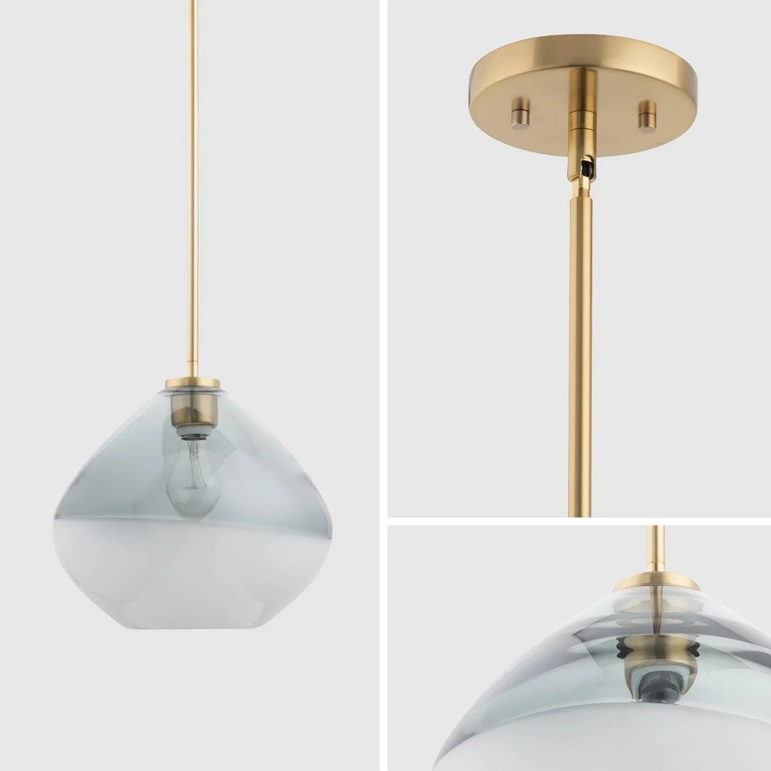 Pheobe 1-light Modern Handblown Glass Island Pendant Light
