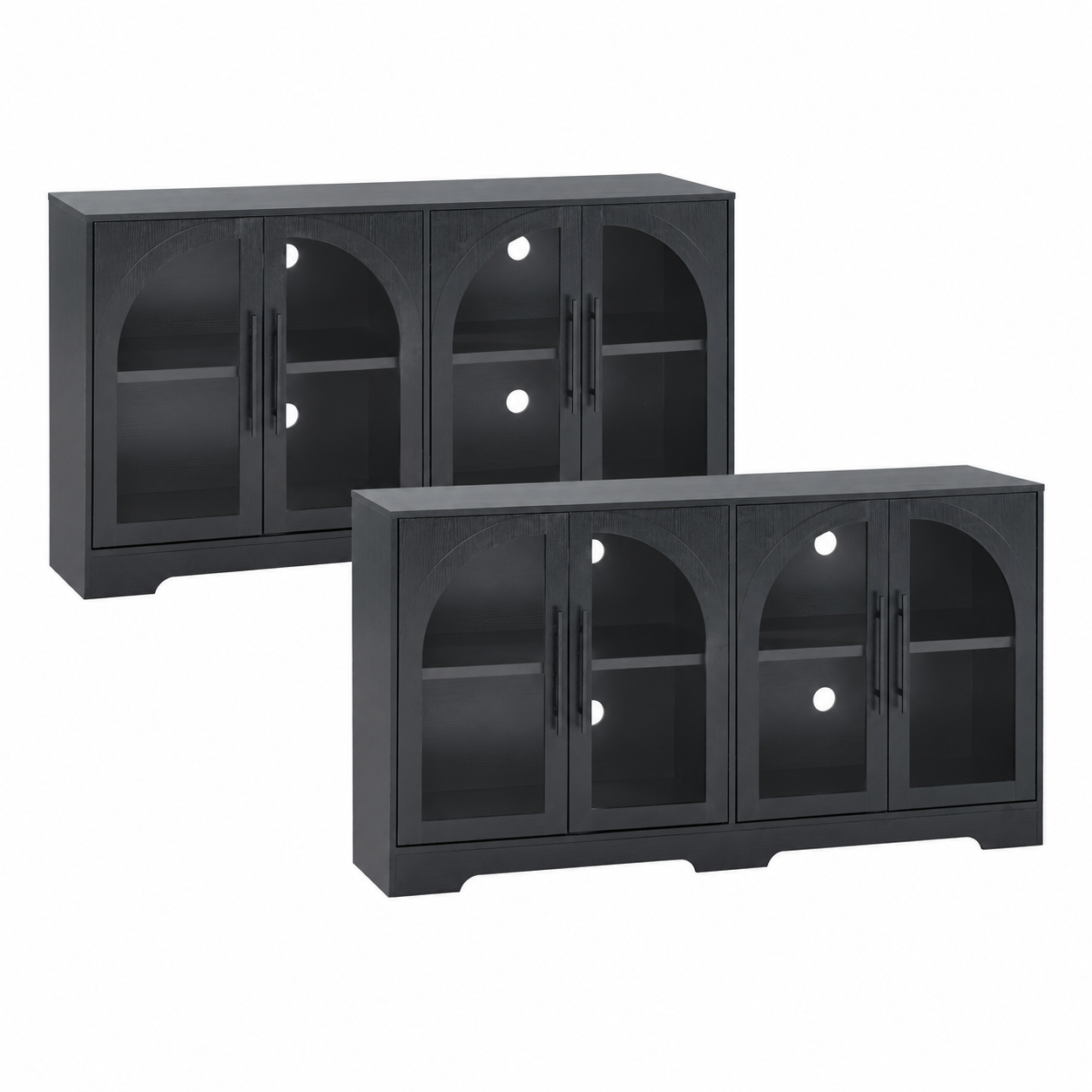 55 Inch TV Stand Console Sideboard Buffet with Adjustable Shelves