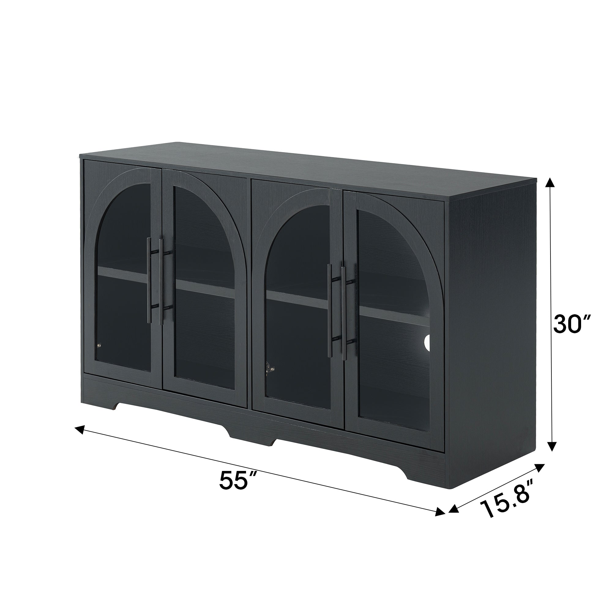 2-Piece Bookcases & Cabinets with Adjustable Shelves