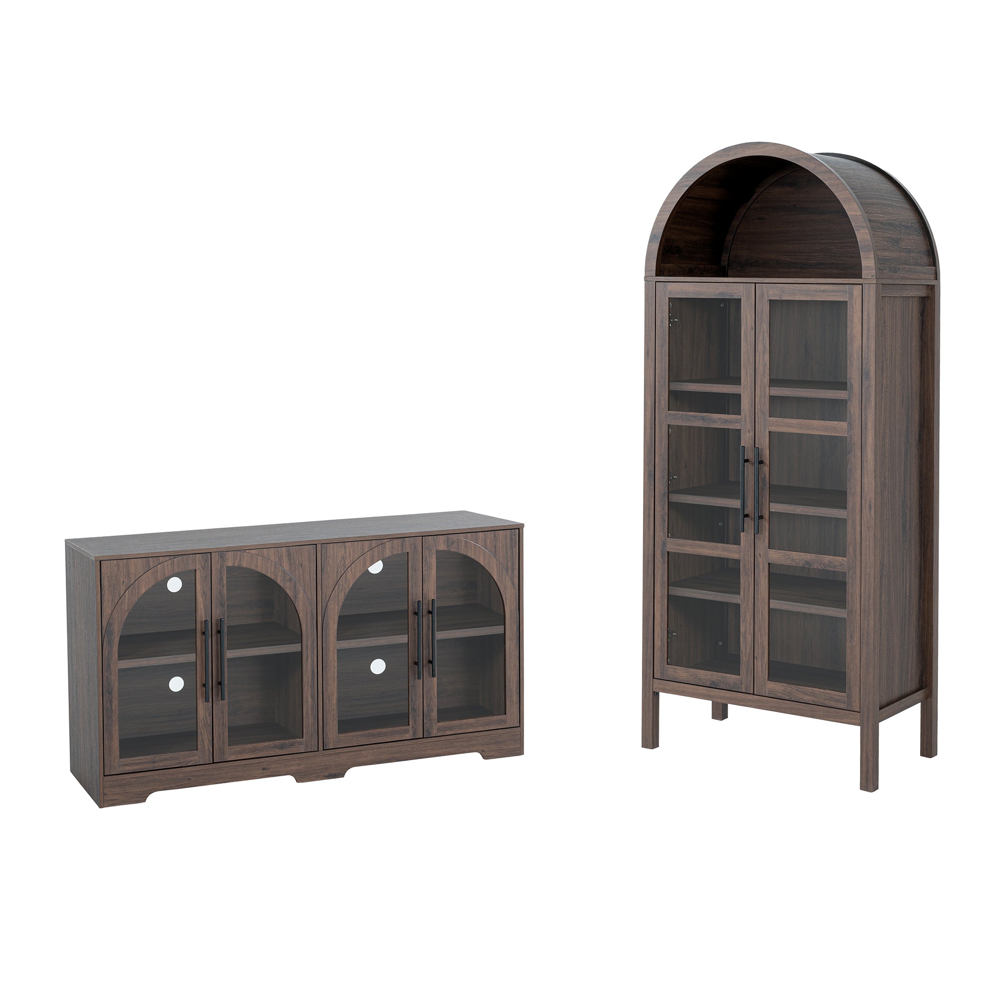 2-Piece Bookcases & Cabinets with Adjustable Shelves