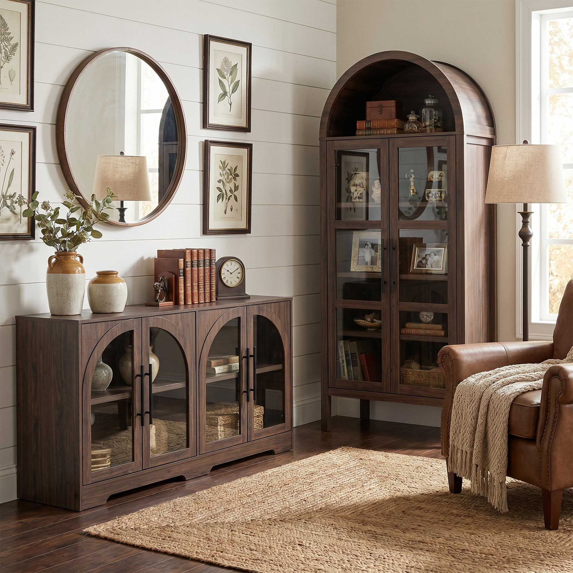 2-Piece Bookcases & Cabinets with Adjustable Shelves