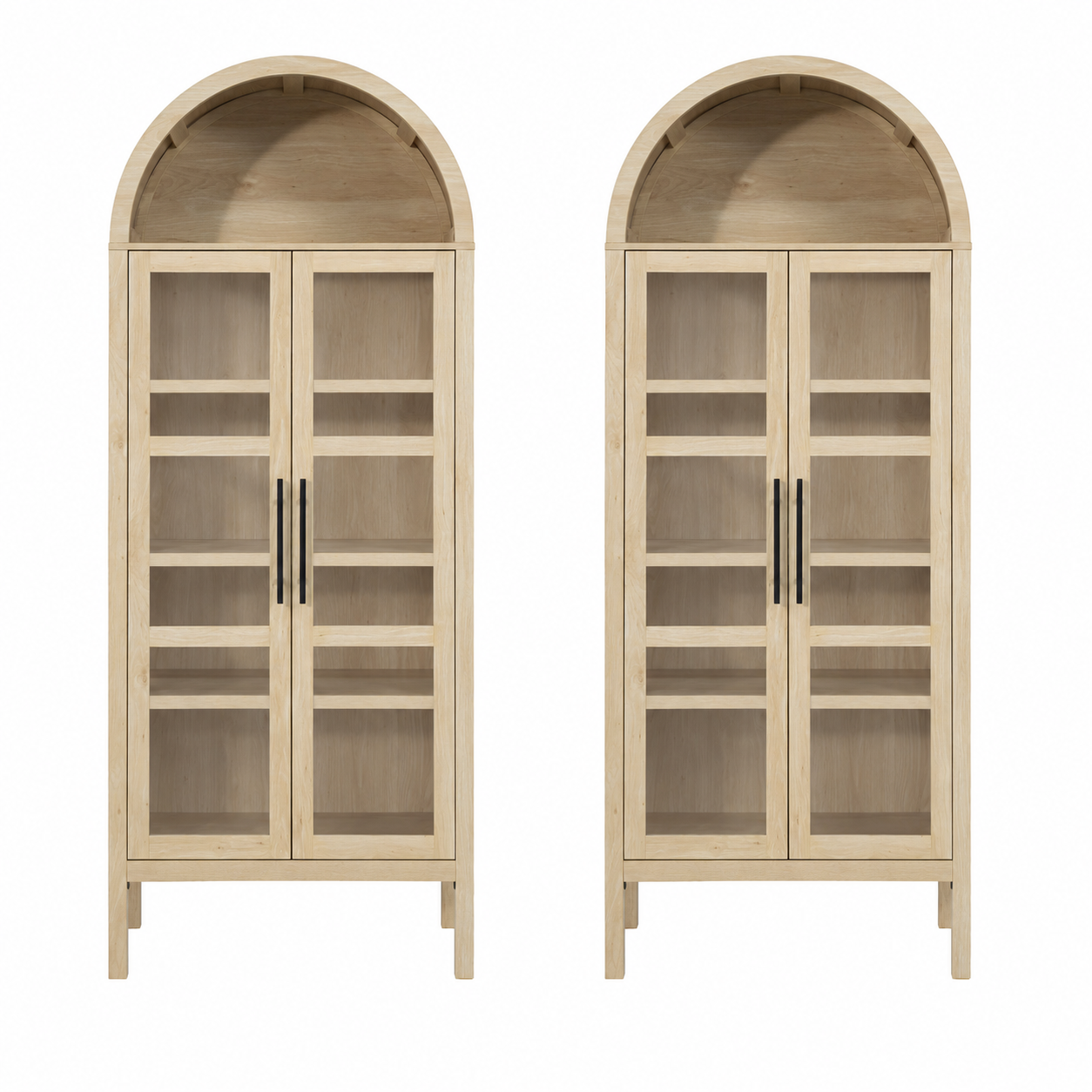 72-in Height Arched Bookcases & Cabinets with Adjustable Shelves
