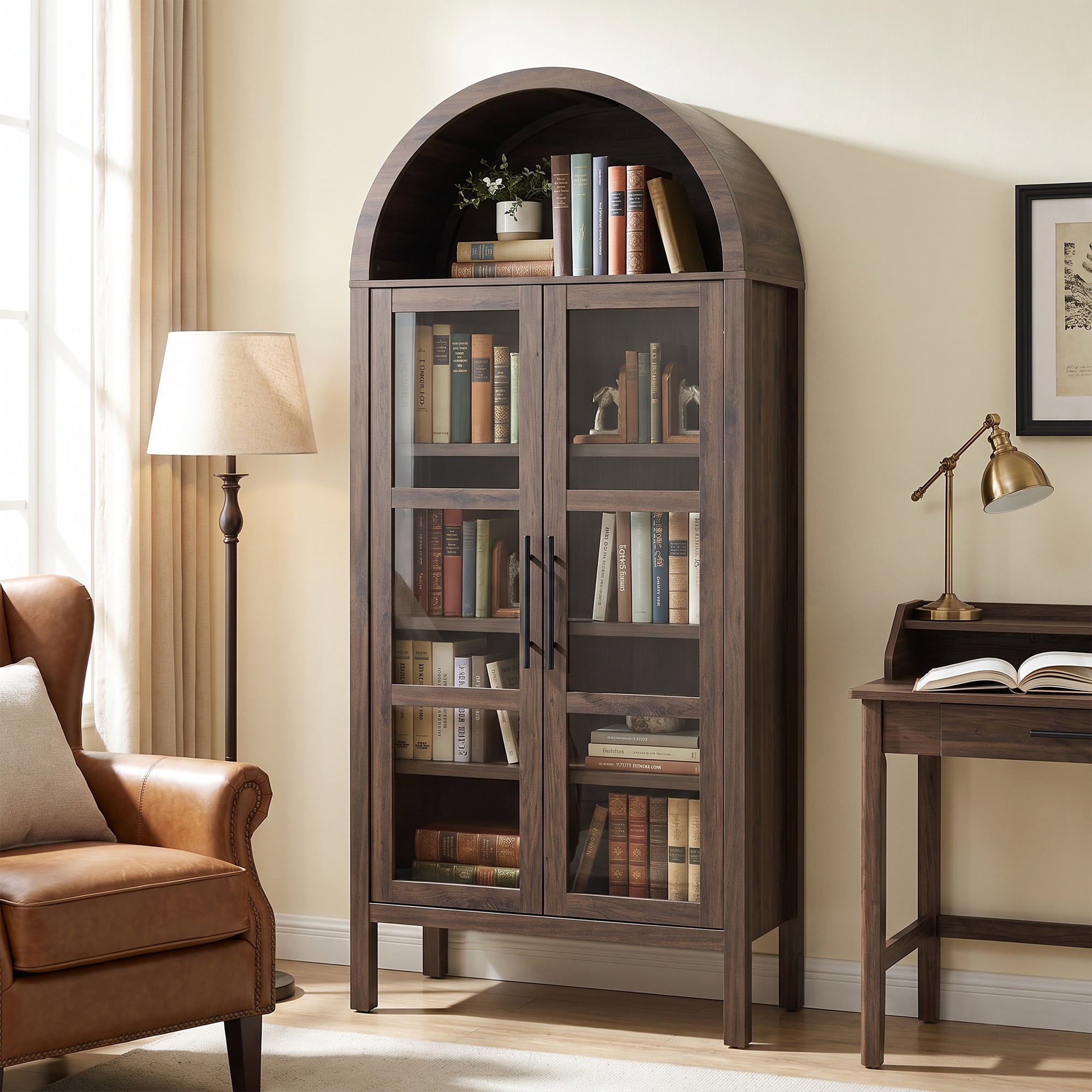 2-Piece Bookcases & Cabinets with Adjustable Shelves