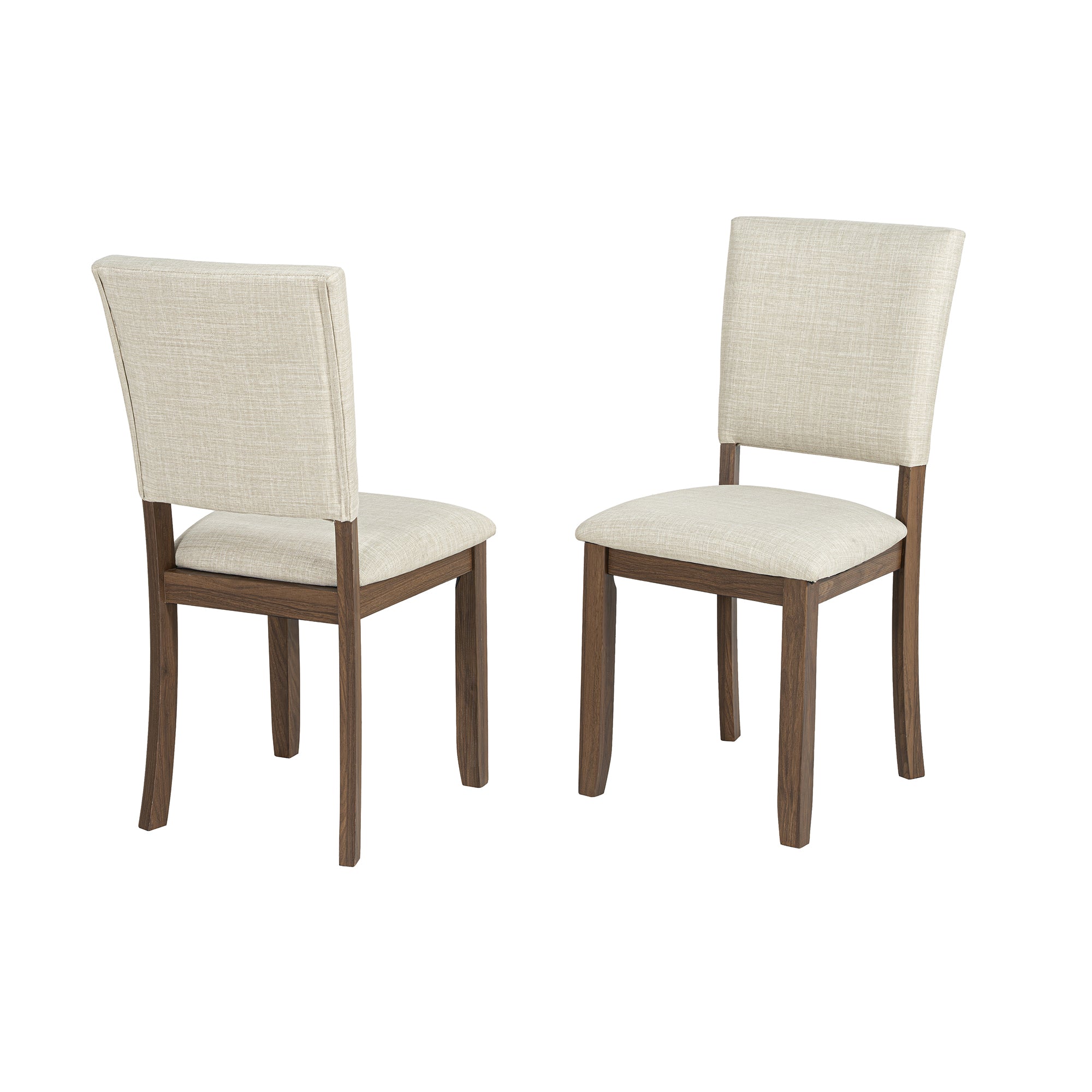 Juego de mesa de comedor de 5 piezas de madera maciza de caucho de 48" de ancho con respaldo de silla en forma de diamante