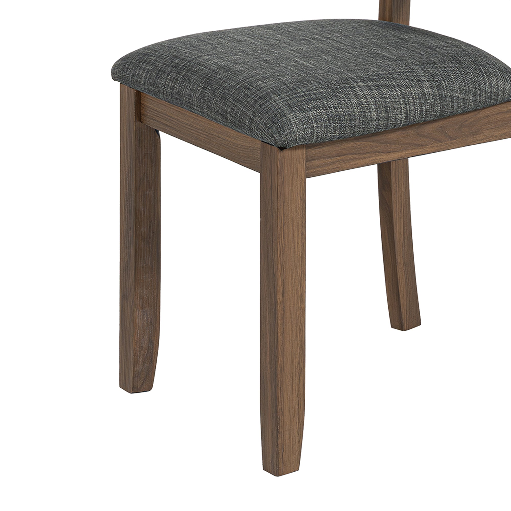 Juego de mesa de comedor de 5 piezas de madera maciza de caucho de 48" de ancho con respaldo de silla en forma de diamante