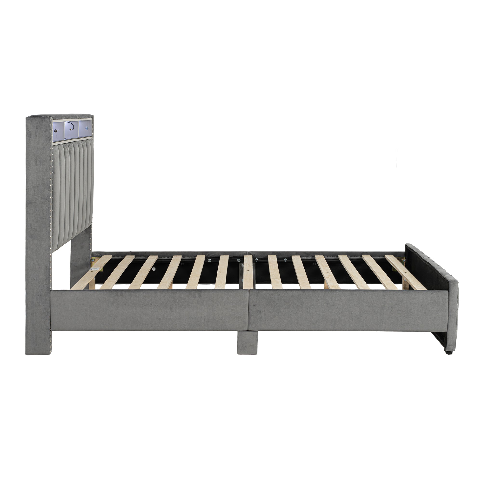 3-Piece Farese Full & Queen Storage Platform Bedroom Set with LED Light