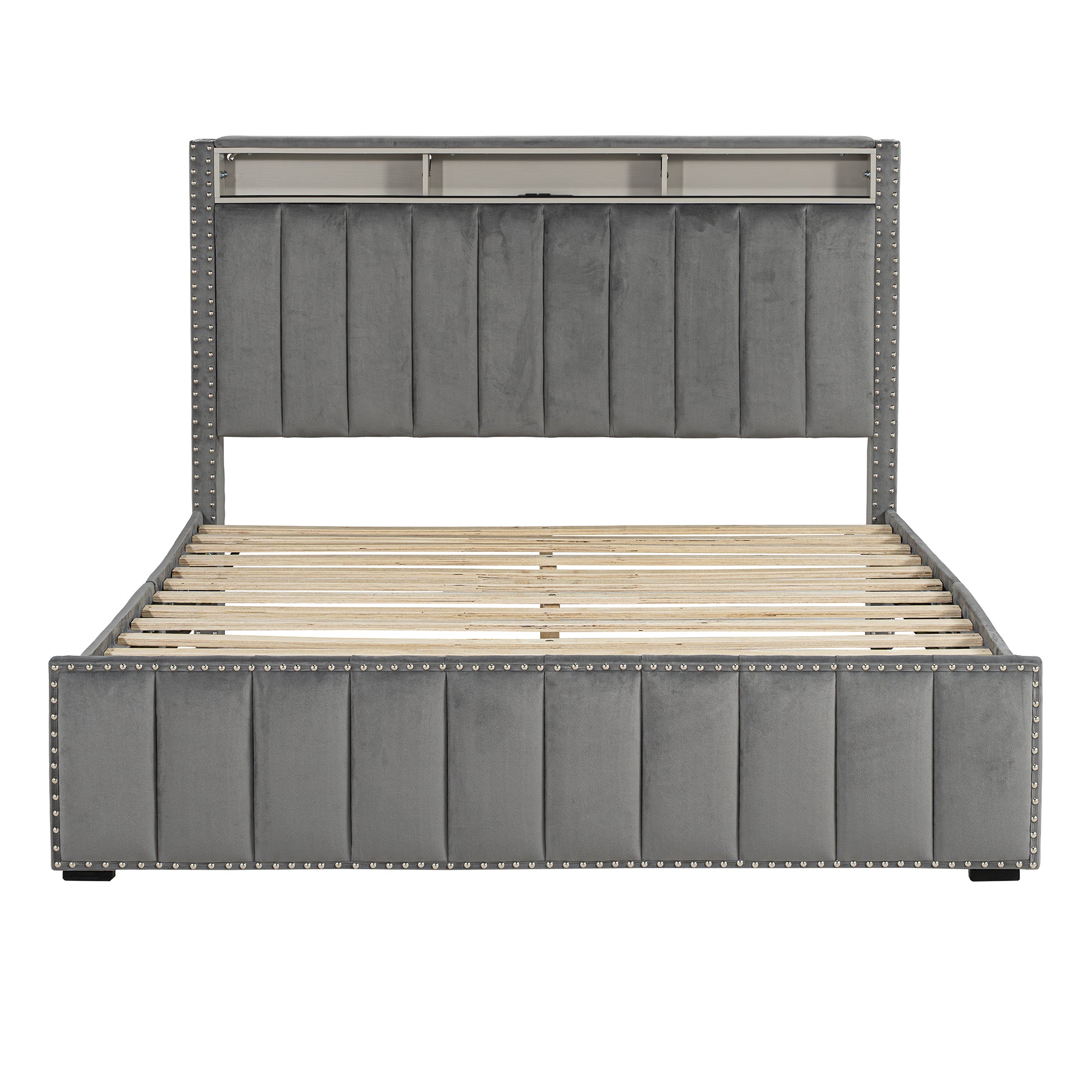 3-Piece Farese Full & Queen Storage Platform Bedroom Set with LED Light