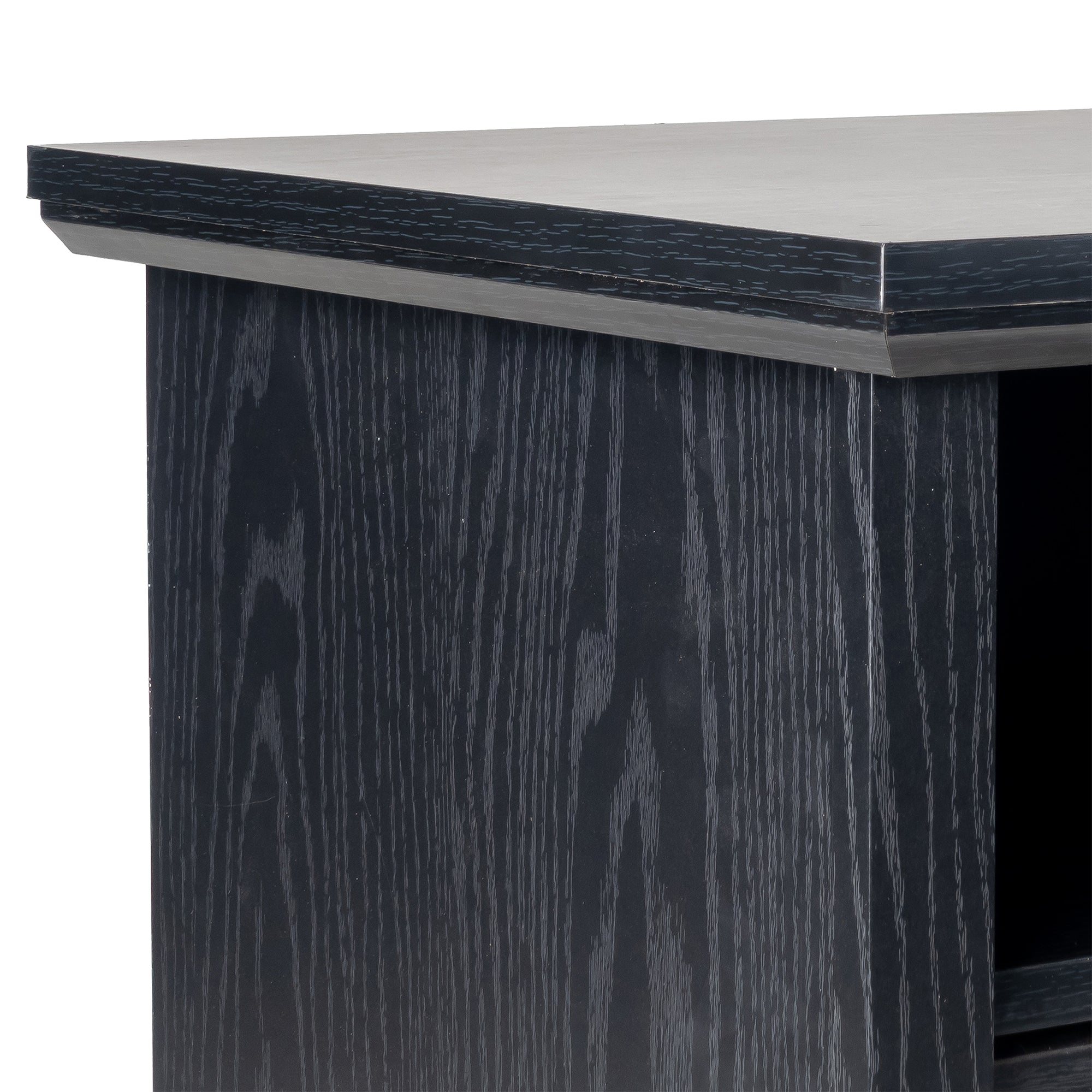 22 Inch Rustic 2-Drawer Nightstand with Open Top Shelf