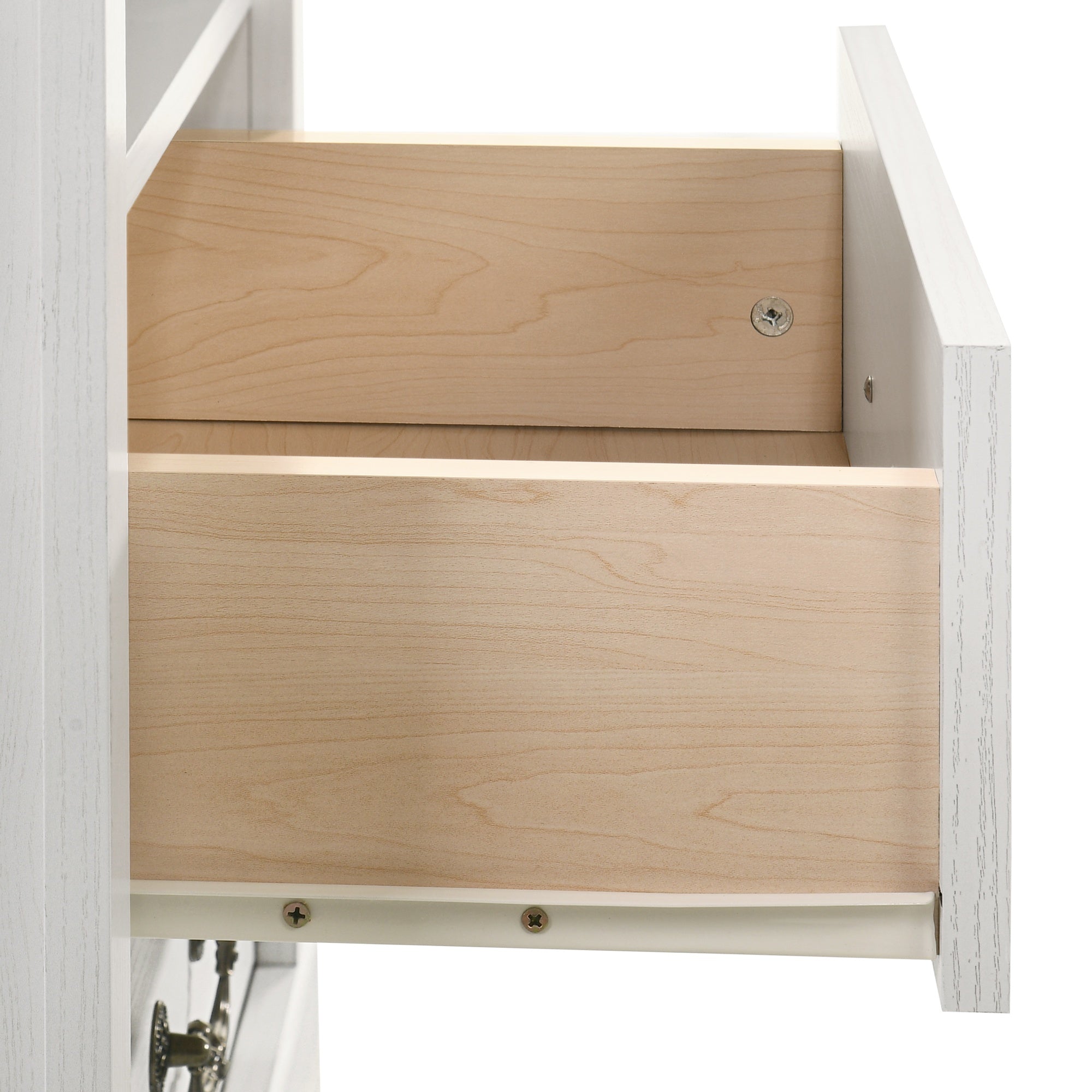 22 Inch Rustic 2-Drawer Nightstand with Open Top Shelf
