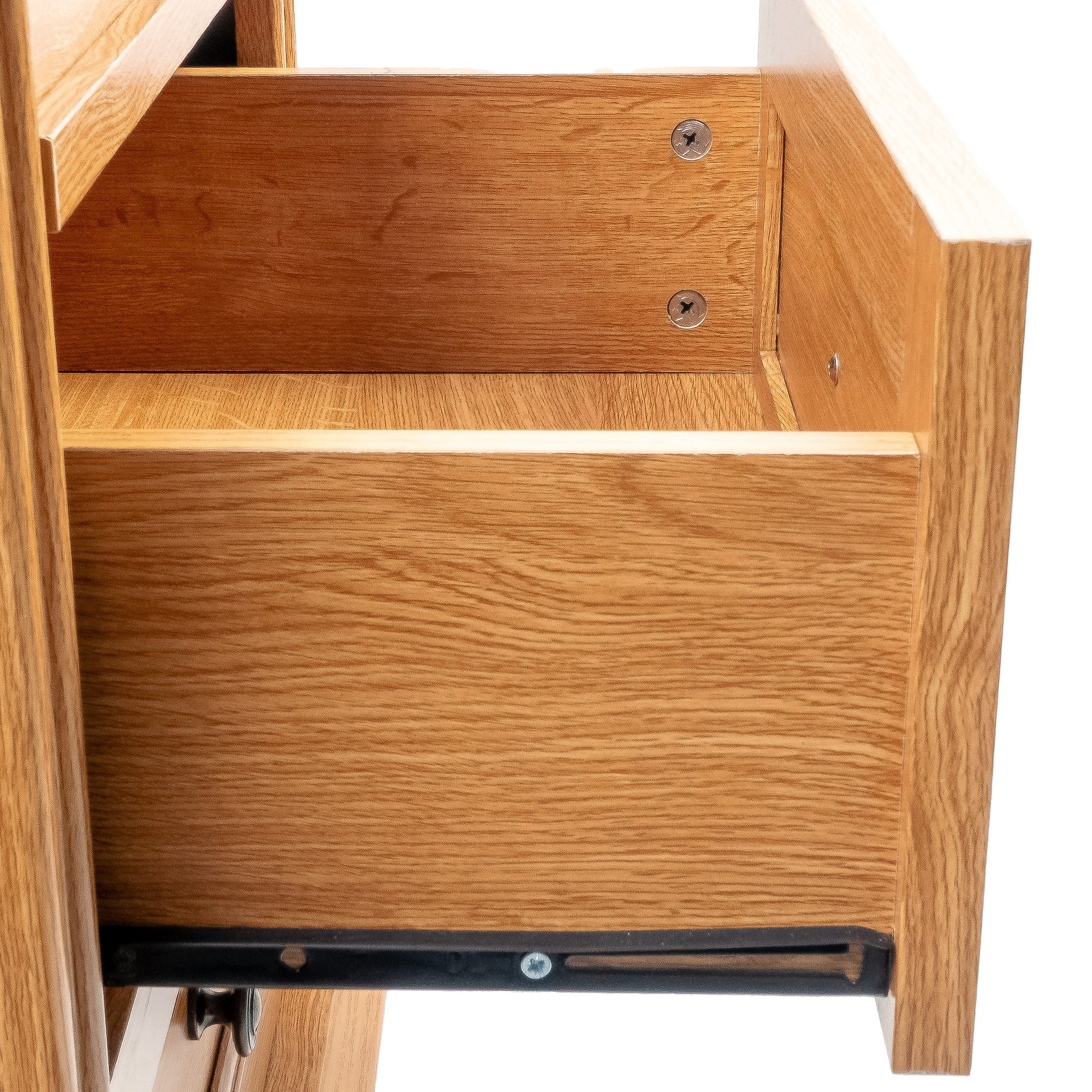 24 Inch Transitional 3-Drawer Nightstand with Solid Wood Legs