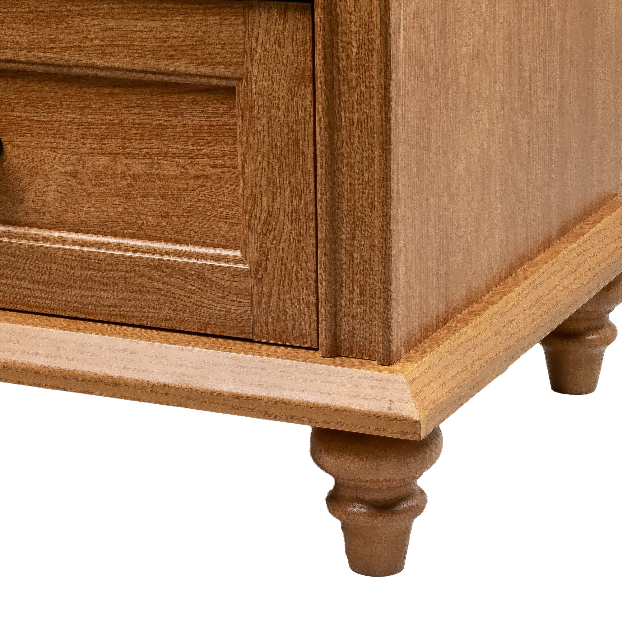 24 Inch Transitional 3-Drawer Nightstand with Solid Wood Legs