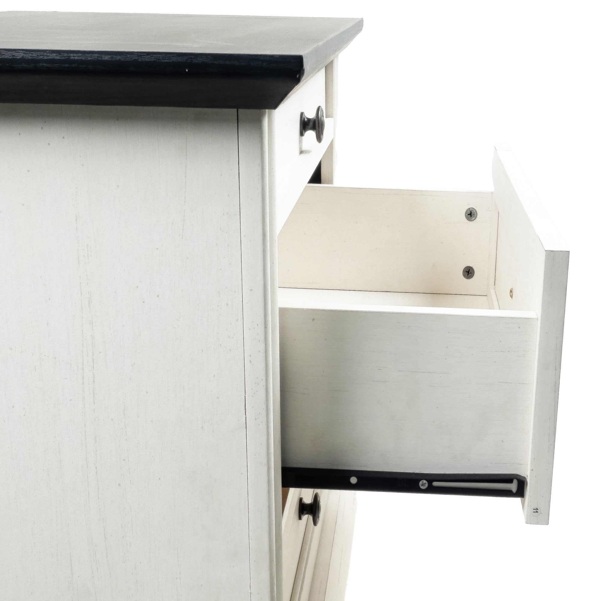 24 Inch Transitional 3-Drawer Nightstand with Solid Wood Legs