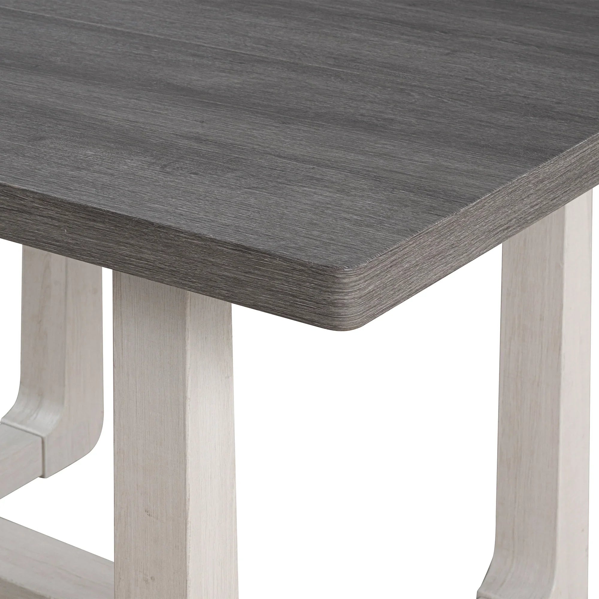 Sauro Gray Wood Top Rectangle Dining Table, Four Side Chairs Sold Separately