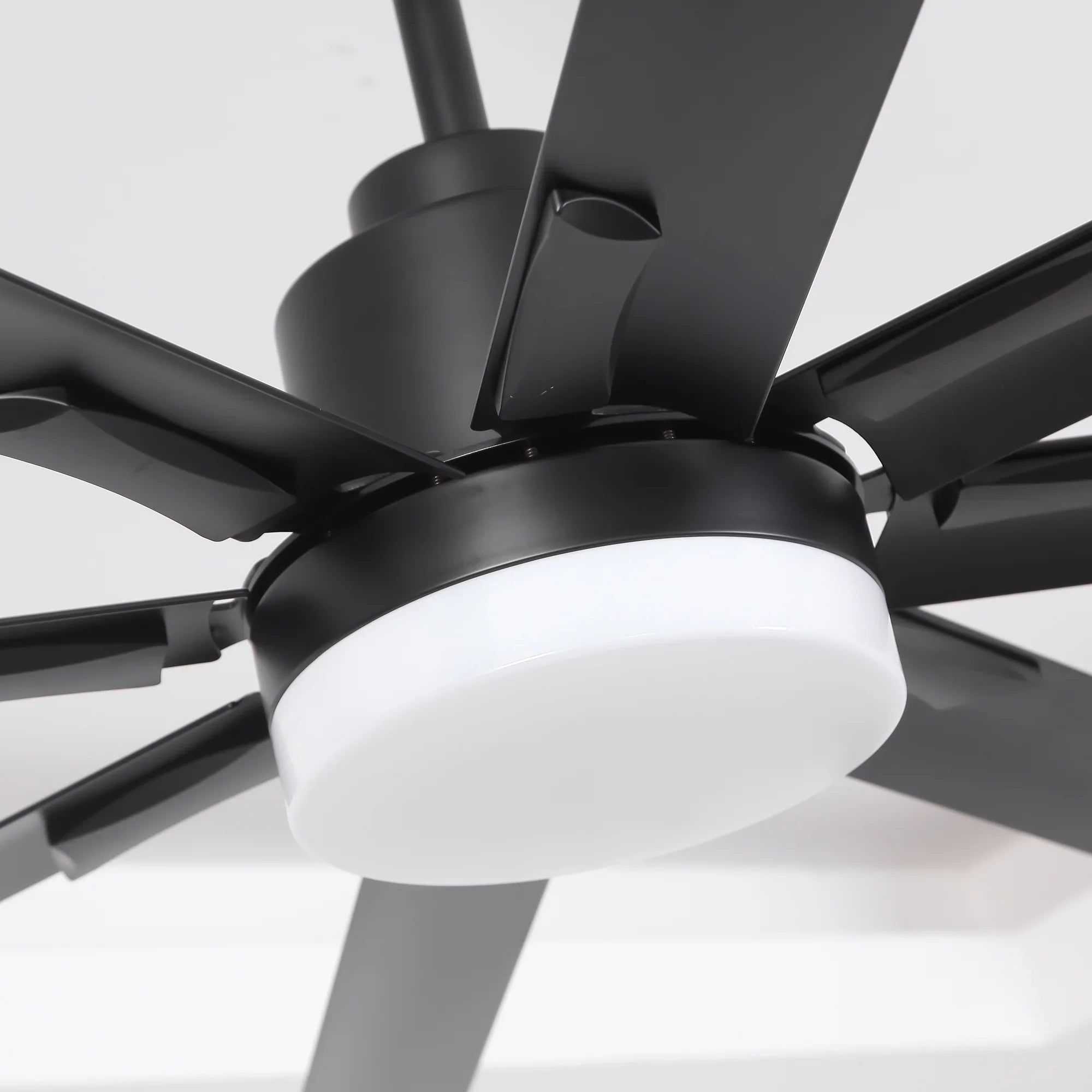 Vaczon 84 Inch 100 Inch Black HVLS Fan LED Large Ceiling Fan with Remote Control