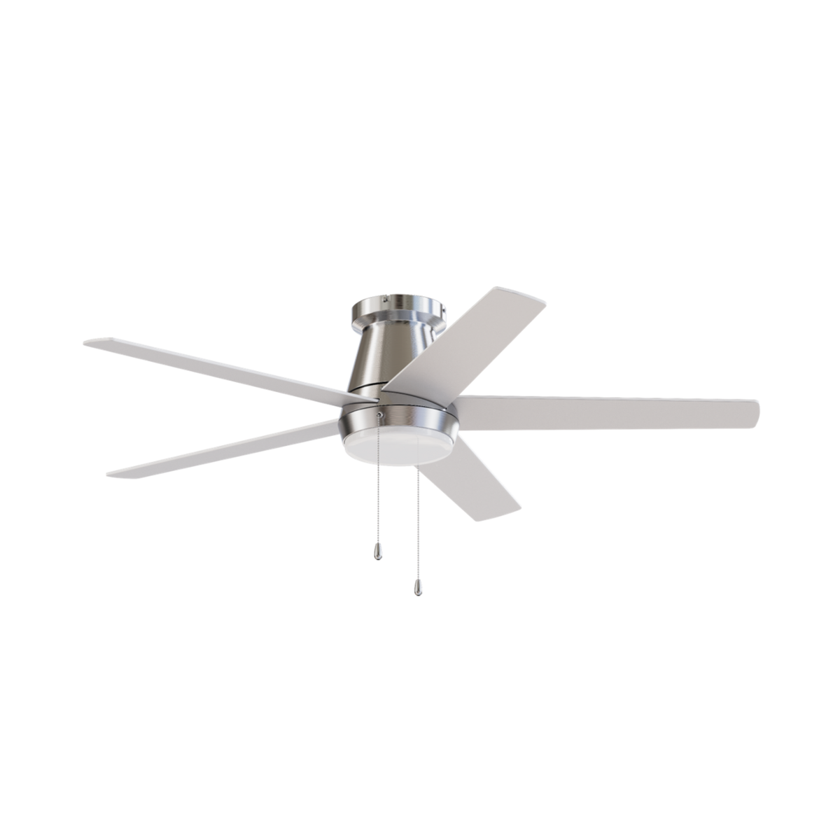 52 Inch Lewis Satin Nickel Pull-Chain LED Ceiling Fans