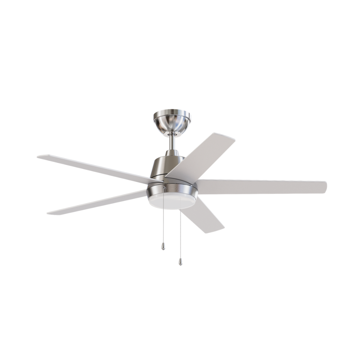 52 Inch Lewis Satin Nickel Pull-Chain LED Ceiling Fans
