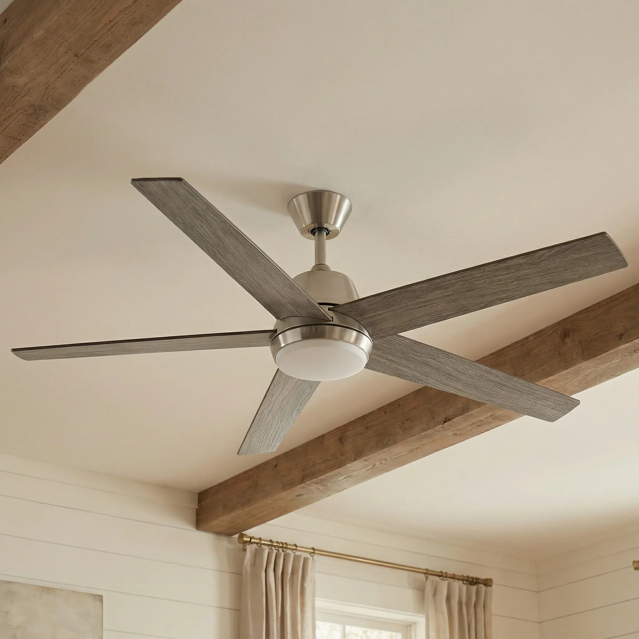 Vaczon 52 Inch Otis Downrod Mount LED Ceiling Fan with APP & Remote Control