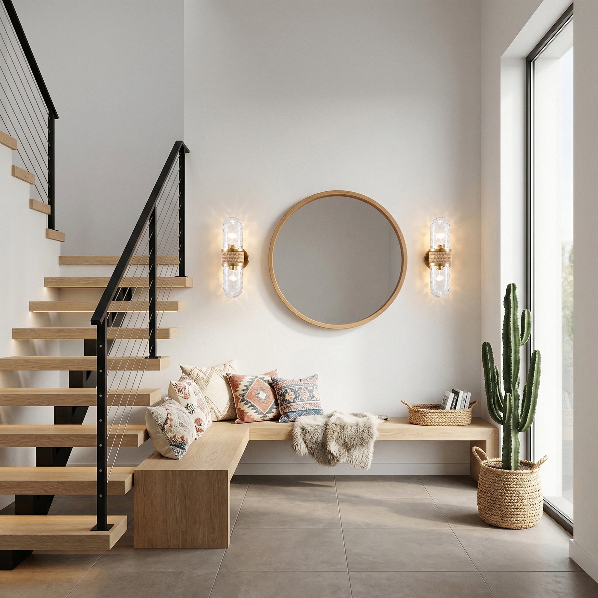 Zora 2-Light Golden Wall Sconce Lighting