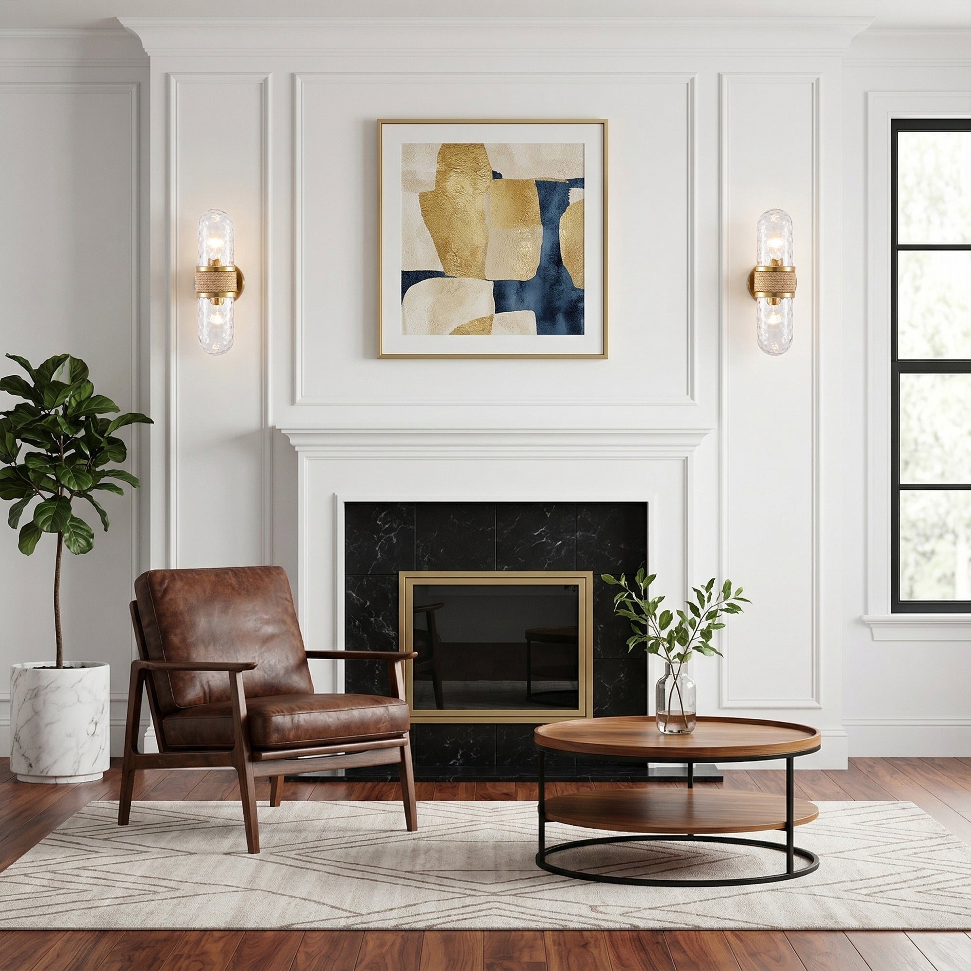 Zora 2-Light Golden Wall Sconce Lighting