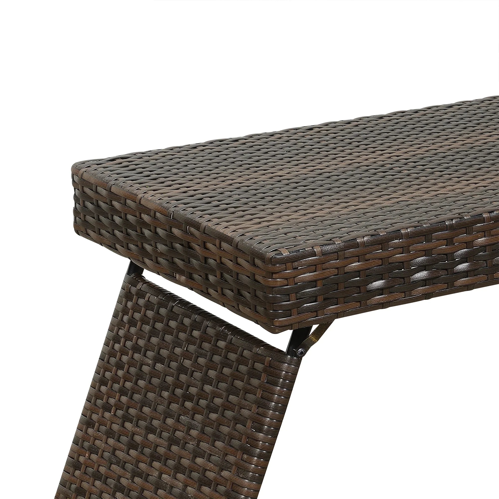 23.5" Portable Outdoor Folding Wicker Table