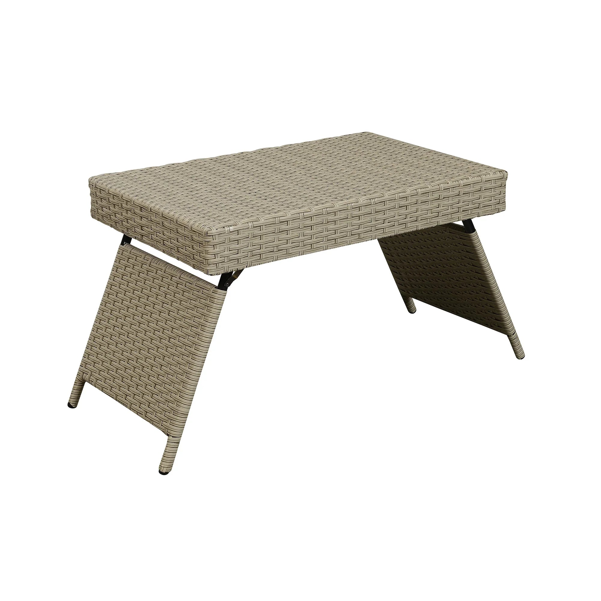 23.5" Portable Outdoor Folding Wicker Table